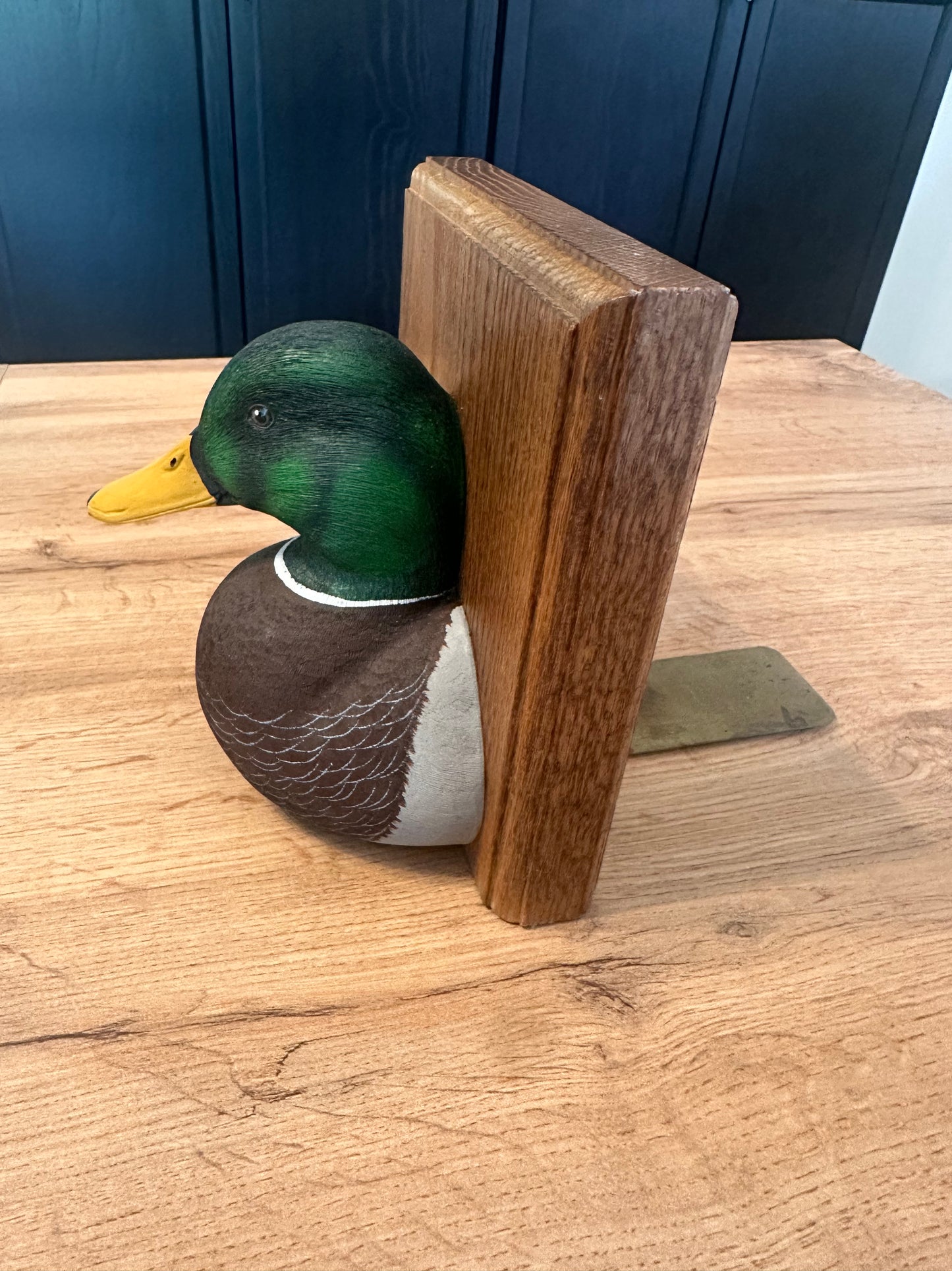 Vintage Wooden Mallard Duck Bookends