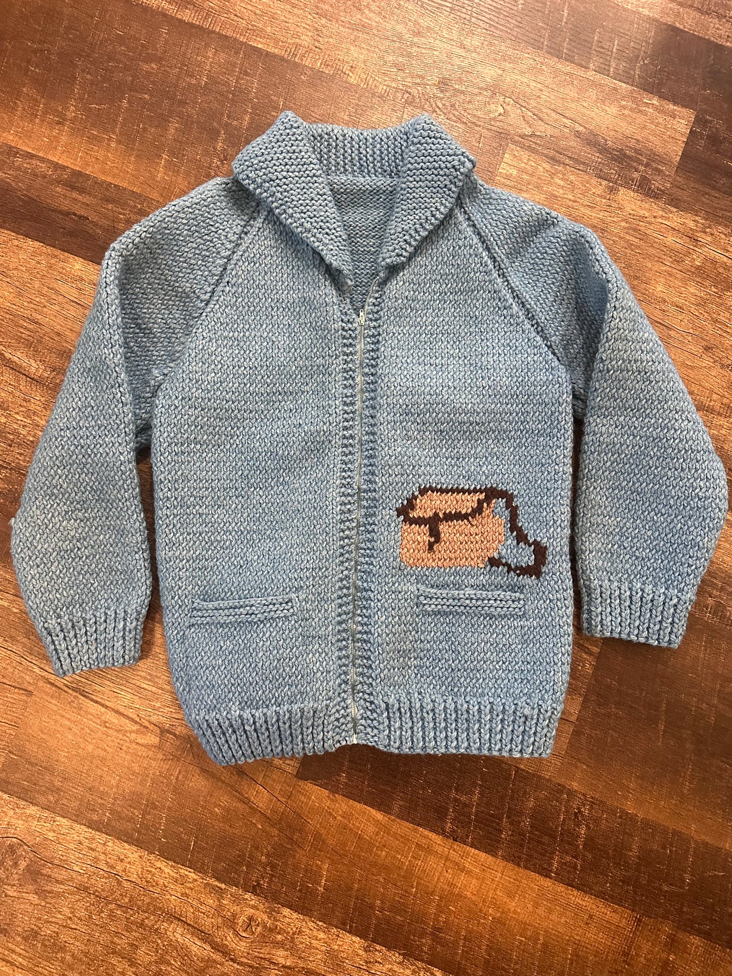 Vintage 60s Cowichan Trout Sweater (L?) Check msmt