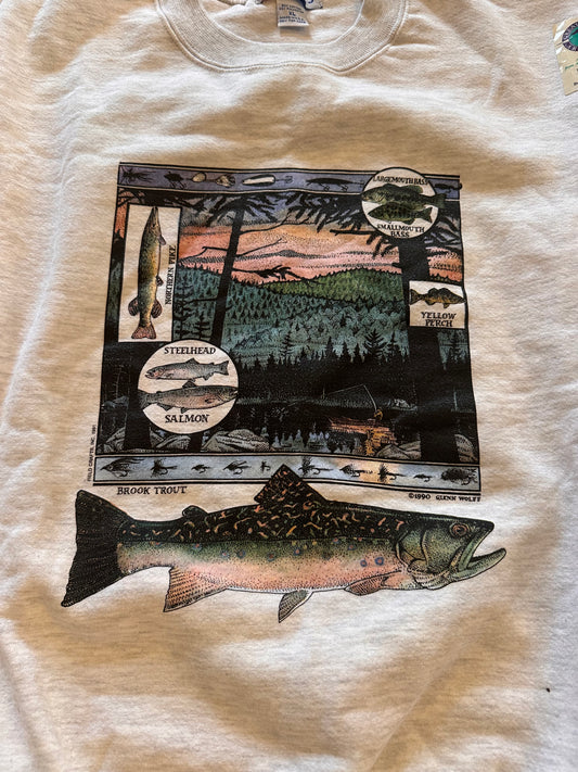 Vintage Jerzees Crewneck (XL) Glenn Wolff Freshwater Fish