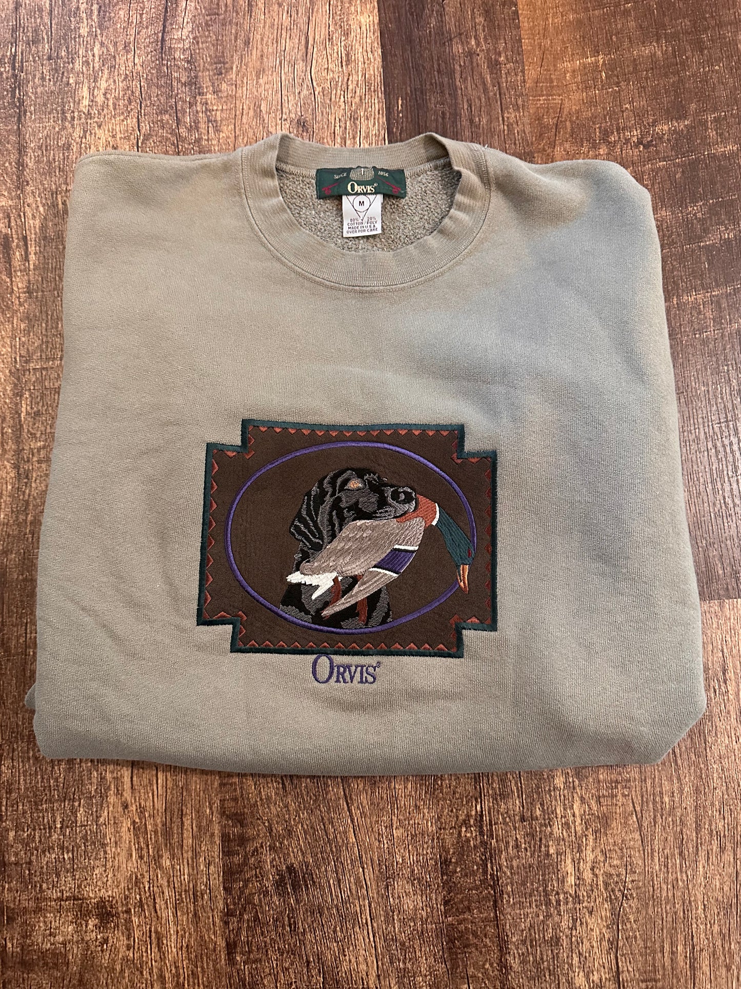 Vintage Orvis Crewneck (M) Embroidered Lab Duck