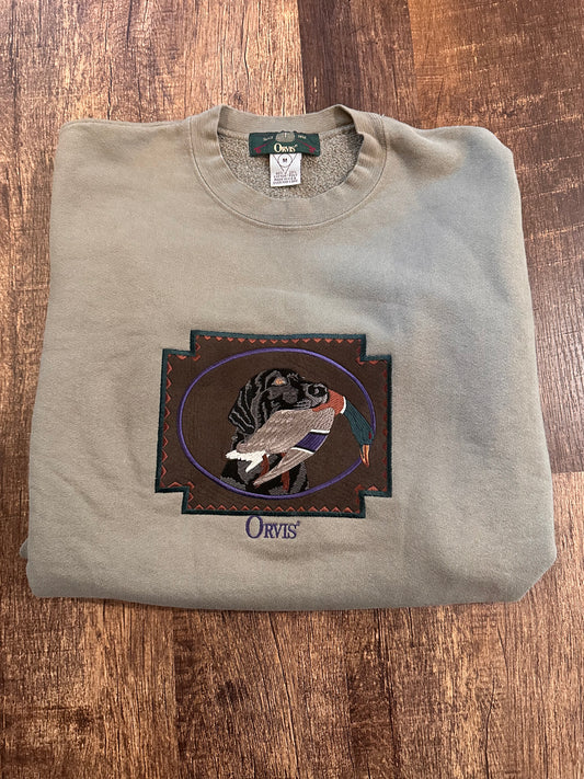 Vintage Orvis Crewneck (M) Embroidered Lab Duck