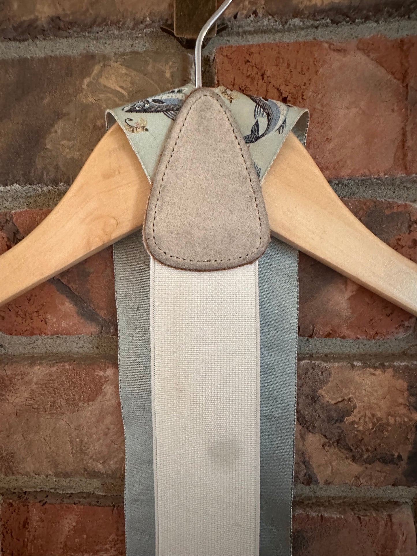 Vintage Trafalgar Silk Suspenders - Fly Fishing Trout Theme