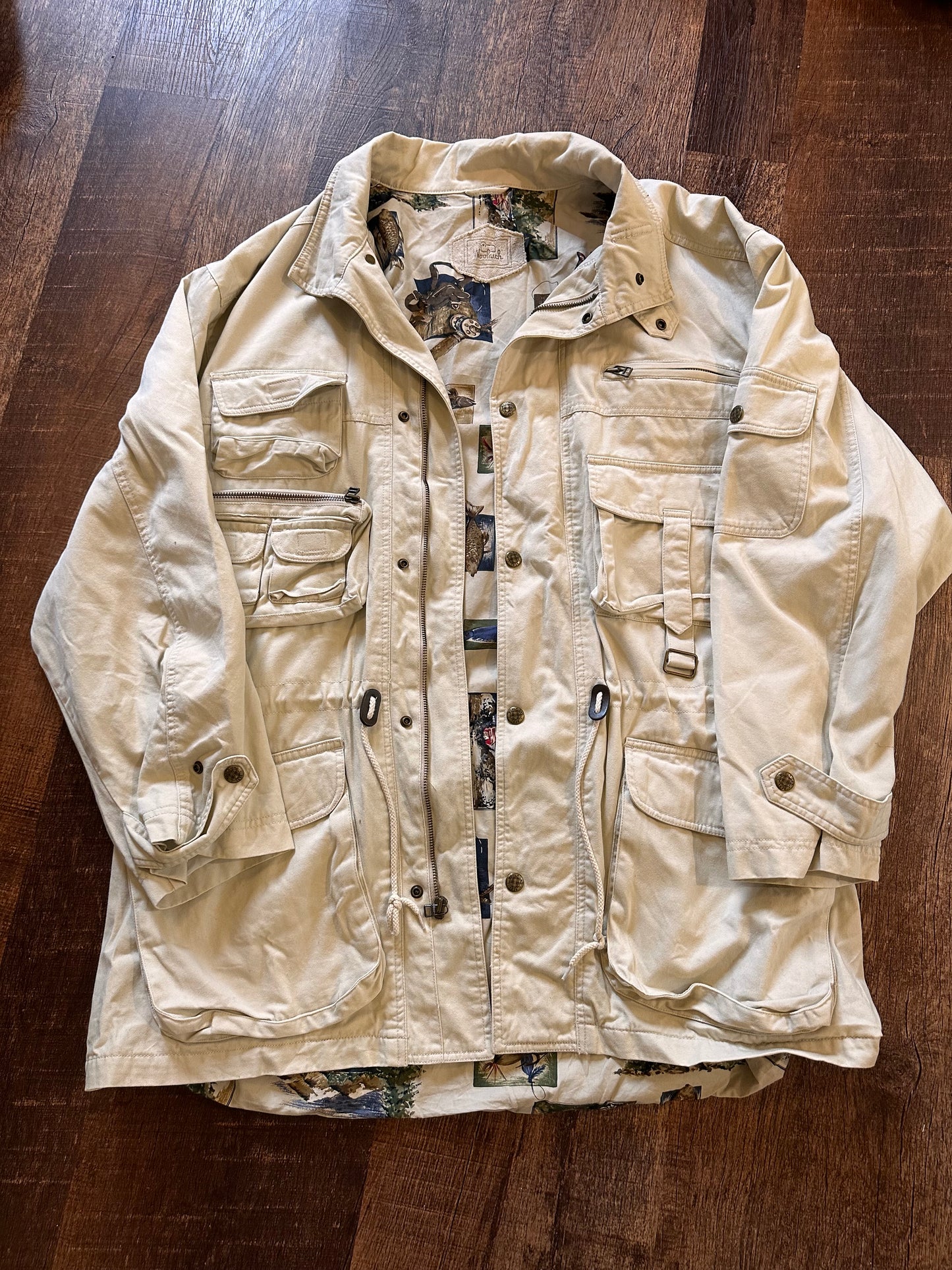 Vintage Woolrich Utility Trench (XL) Fly Fishing Lining - Cream