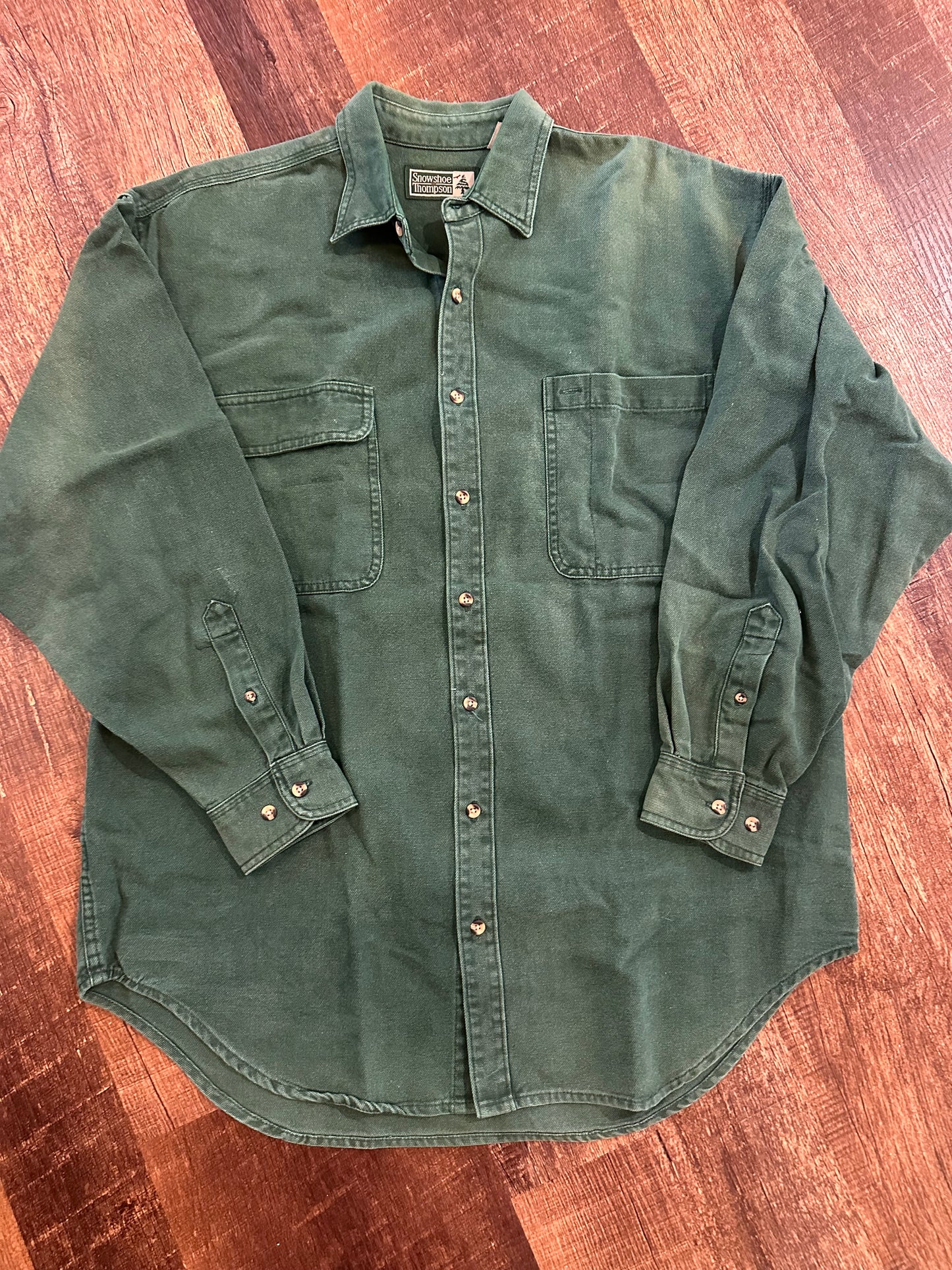 Vintage Snowshoe Thompson Button Down (L) Embroidered Field Exchange Trout