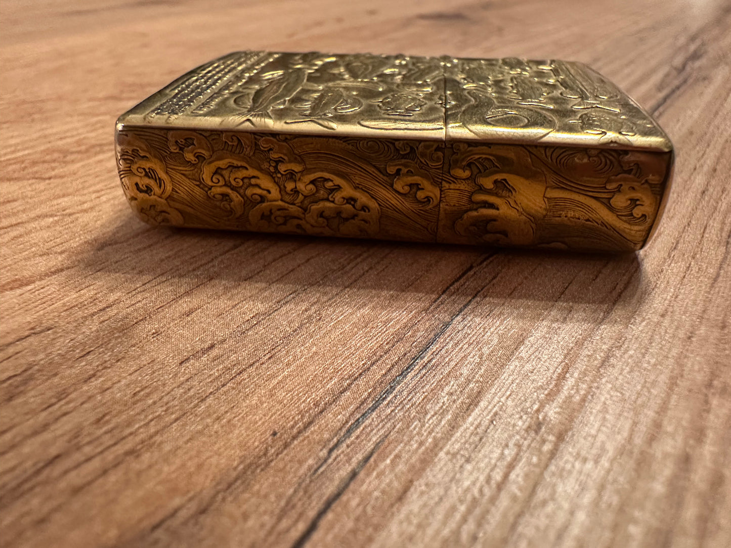 Vintage Zippo Freshwater Fish Lighter - “If I’m Missing I am Probably Fishing” - Gold