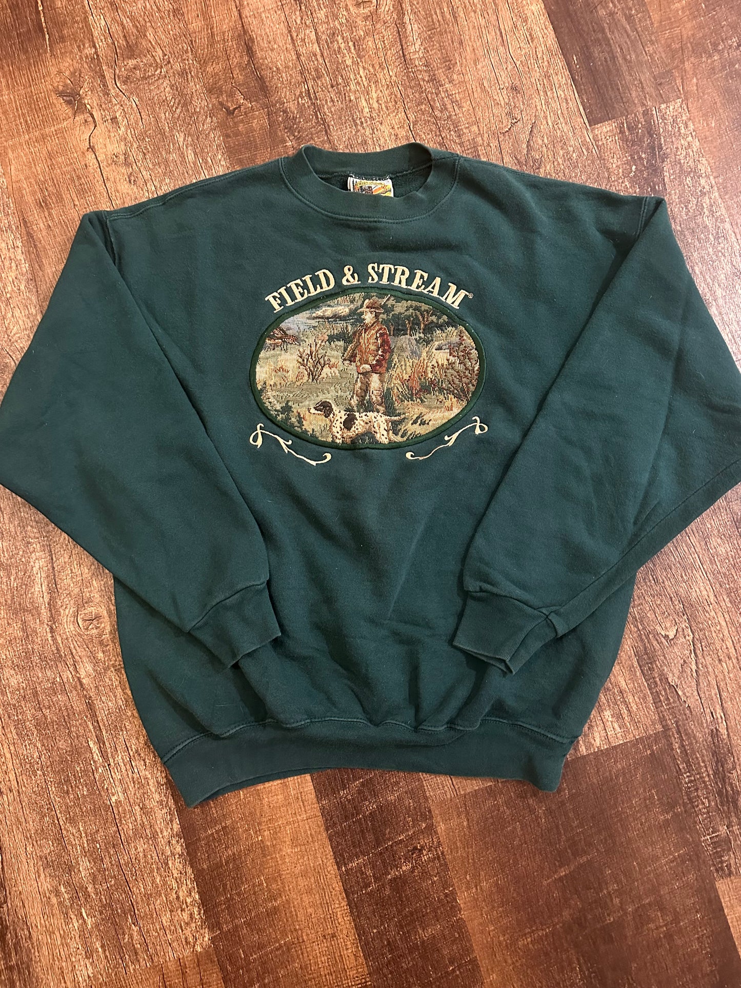 Vintage Field & Stream Crewneck (XL) Tapestry Bird Hunter - Green