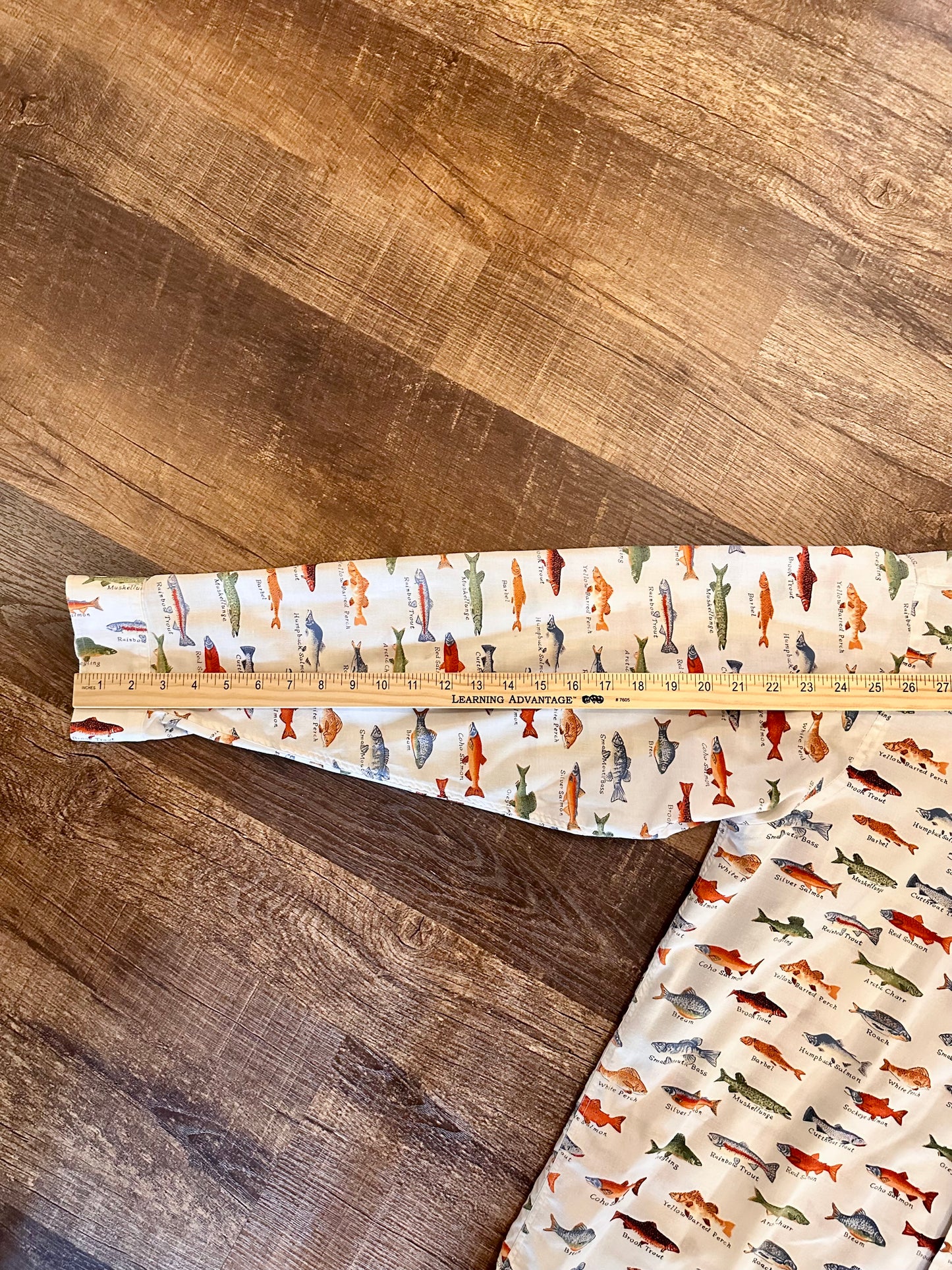 Vintage Orvis Button Down (XL) SINGLE NEEDLE Allover Fish