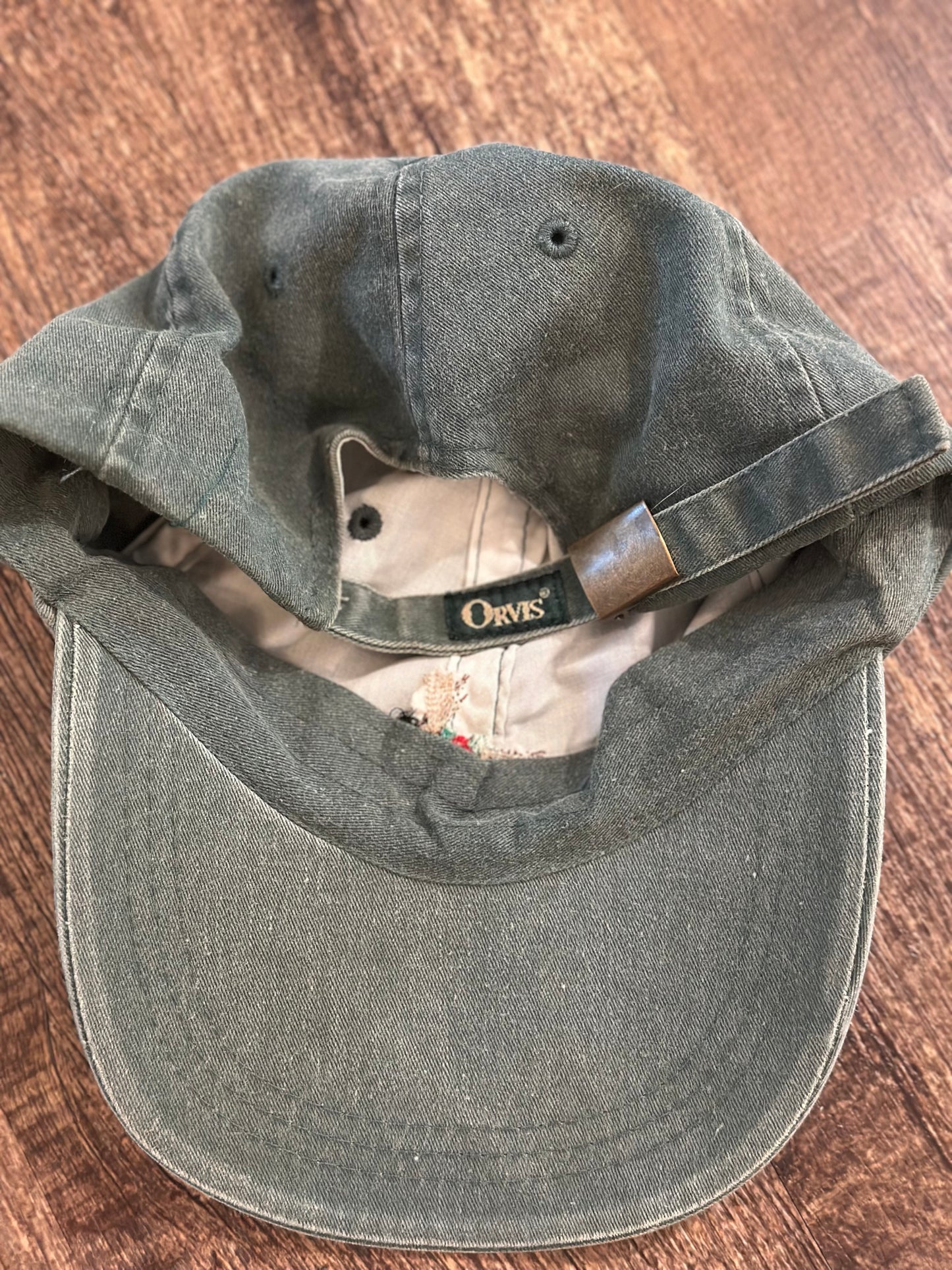 Vintage Orvis Strapback - Embroidered Fly Logo - Green
