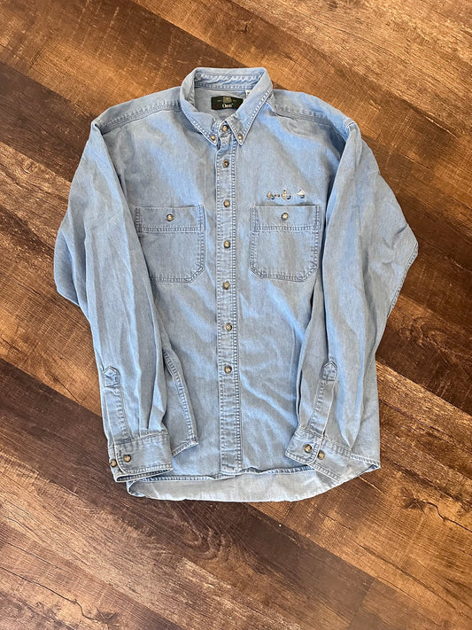 Vintage Orvis Denim Button Down (XXL) Embroidered Fly Lures