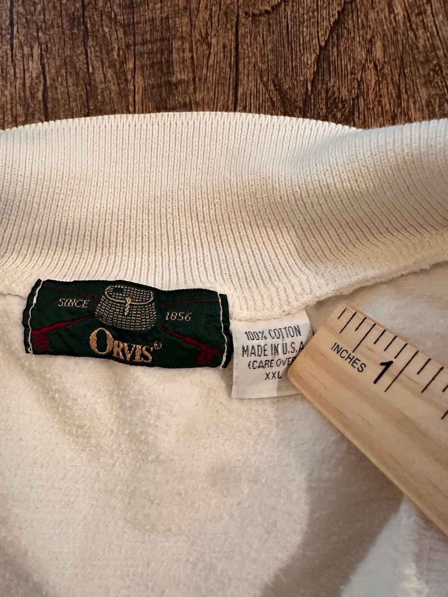 Vintage Orvis Long Sleeve Polo Sweatshirt (XXL) Labrador Retriever Graphic
