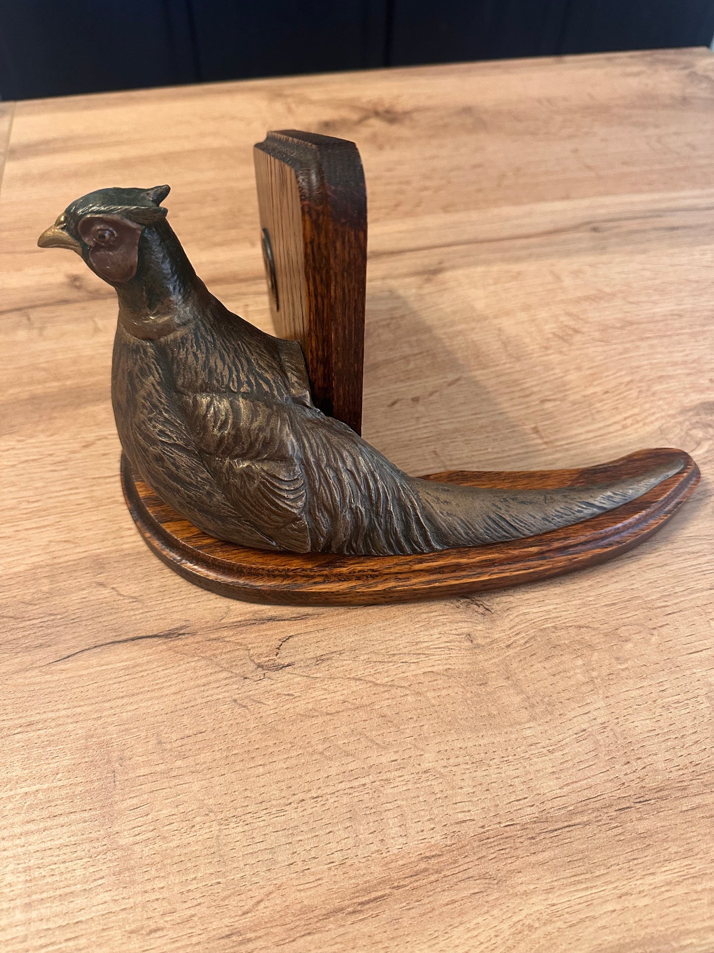 Vintage Rare Ducks Unlimited Bronze Toned Pheasant Bookends