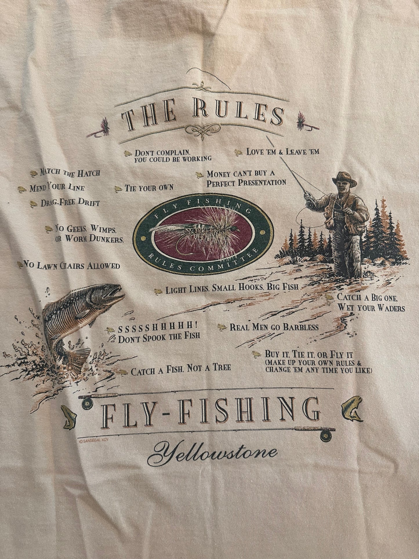 Vintage San Segal Tshirt (L) The Rules of Fly Fishing