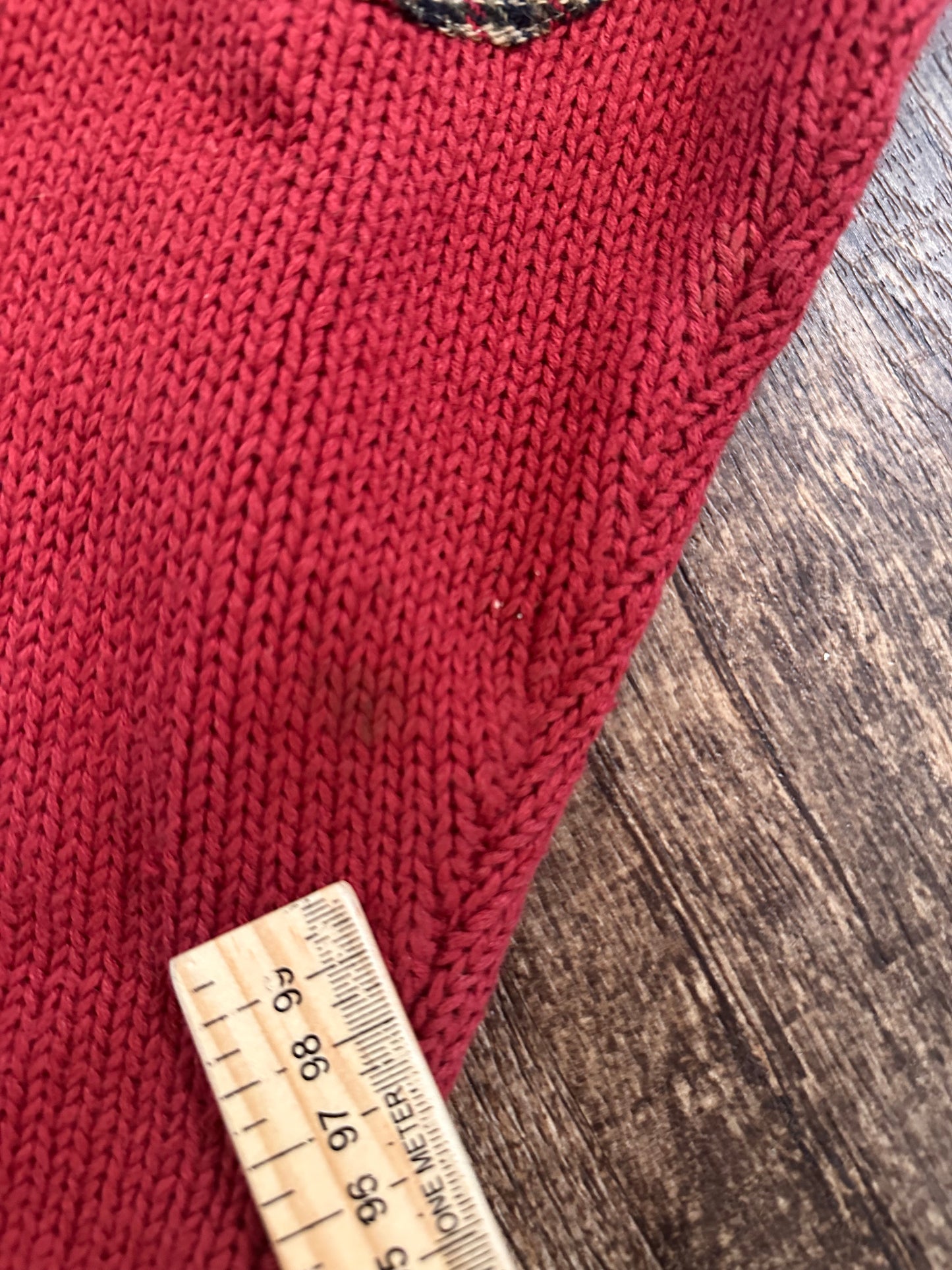 Vintage Sharon Young Knit Sweater (M) Lady Angler Fishing Scene with Elbow Patches