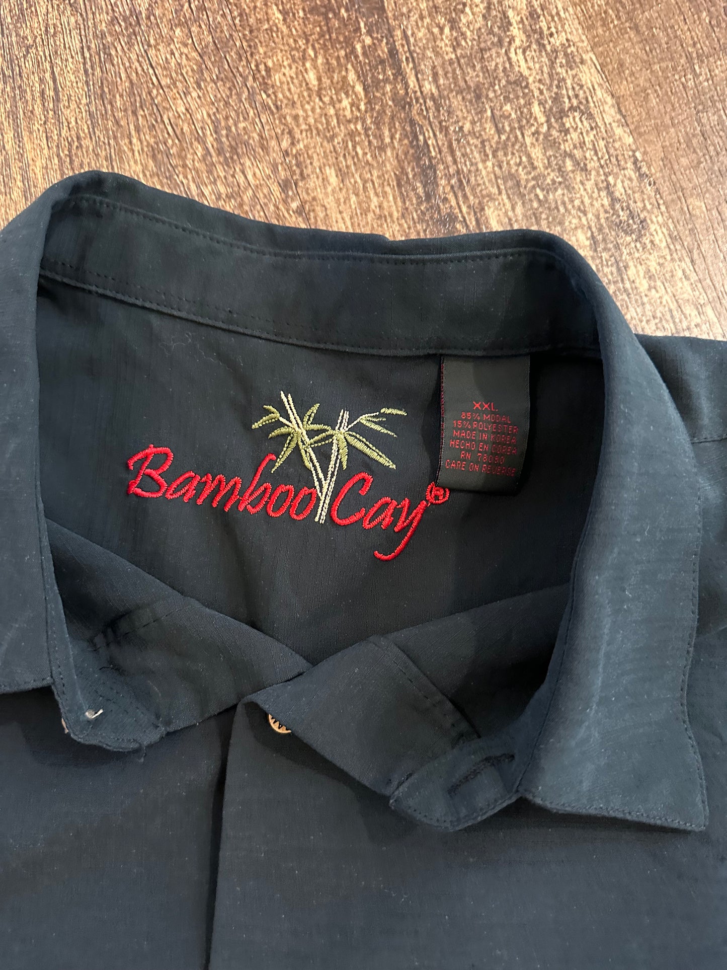 Bamboo Cay Button Down T (XXL) “Par & Bar” - Black