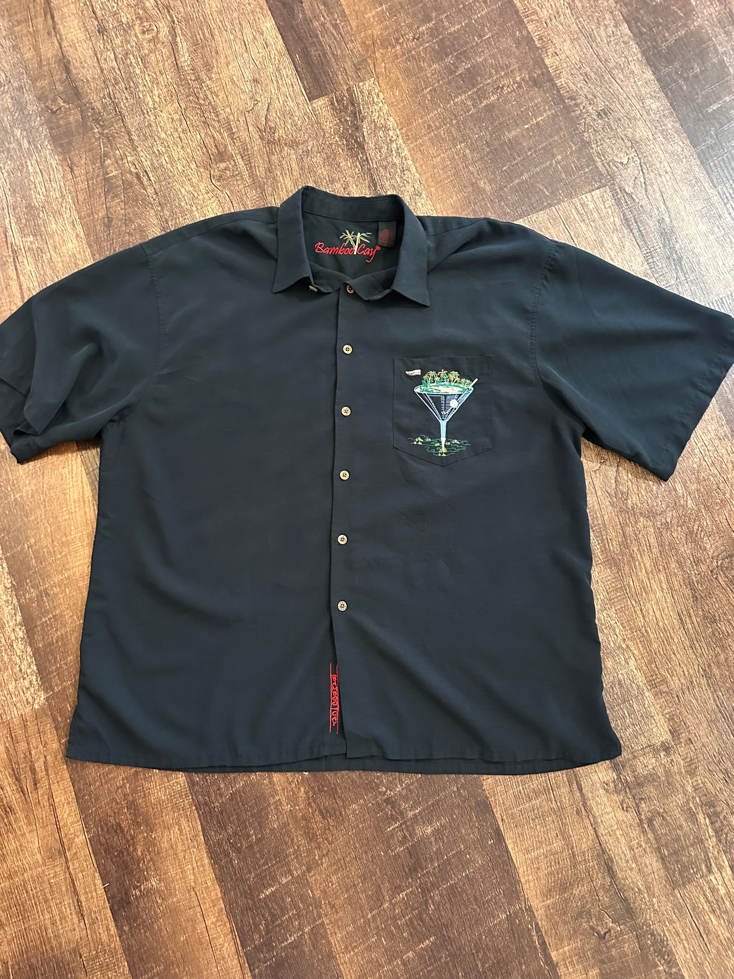 Bamboo Cay Button Down T (XXL) “Par & Bar” - Black