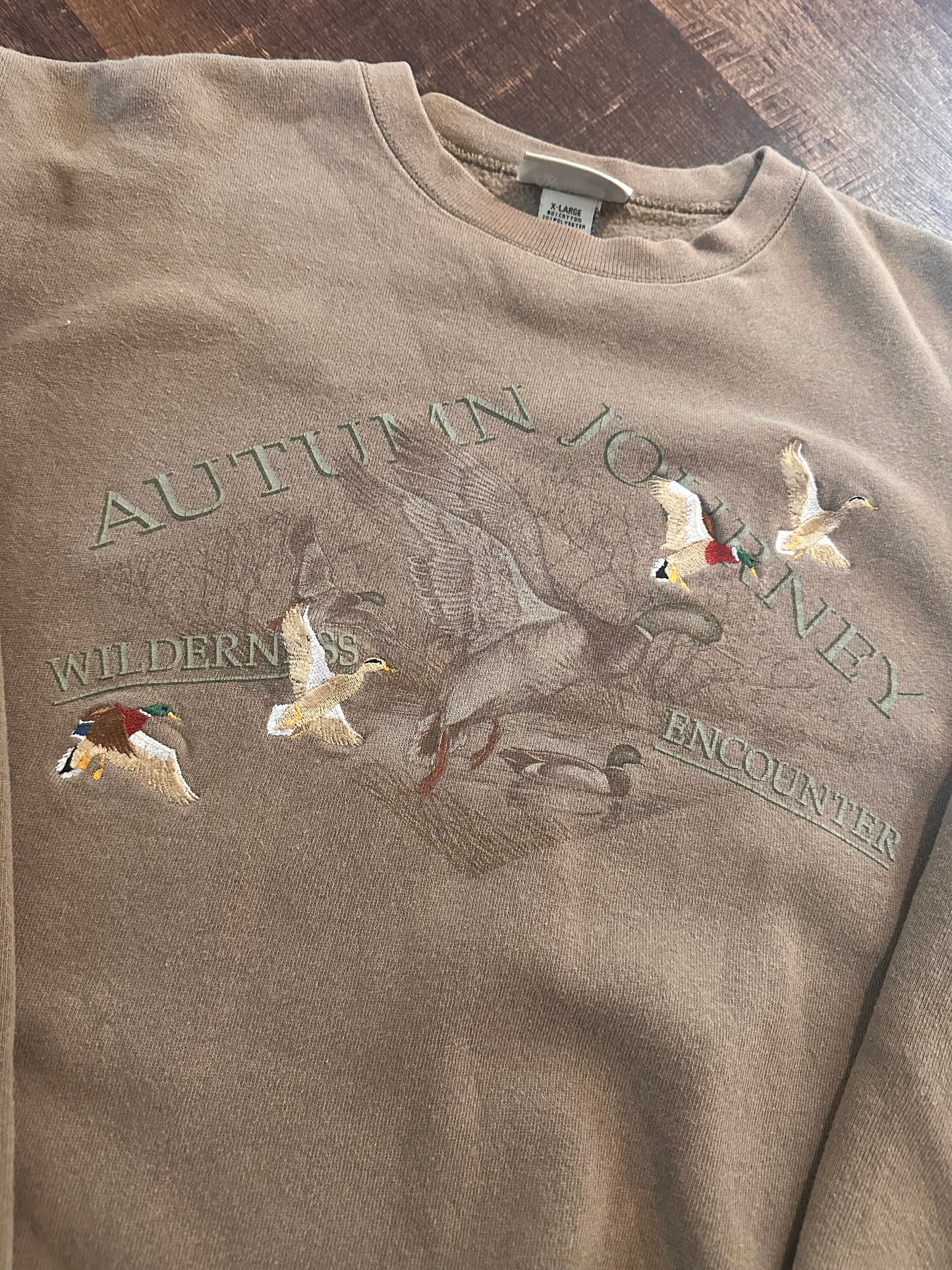 Vintage FieldMaster Crewneck (XL) Autumn Journey Embroidered Ducks