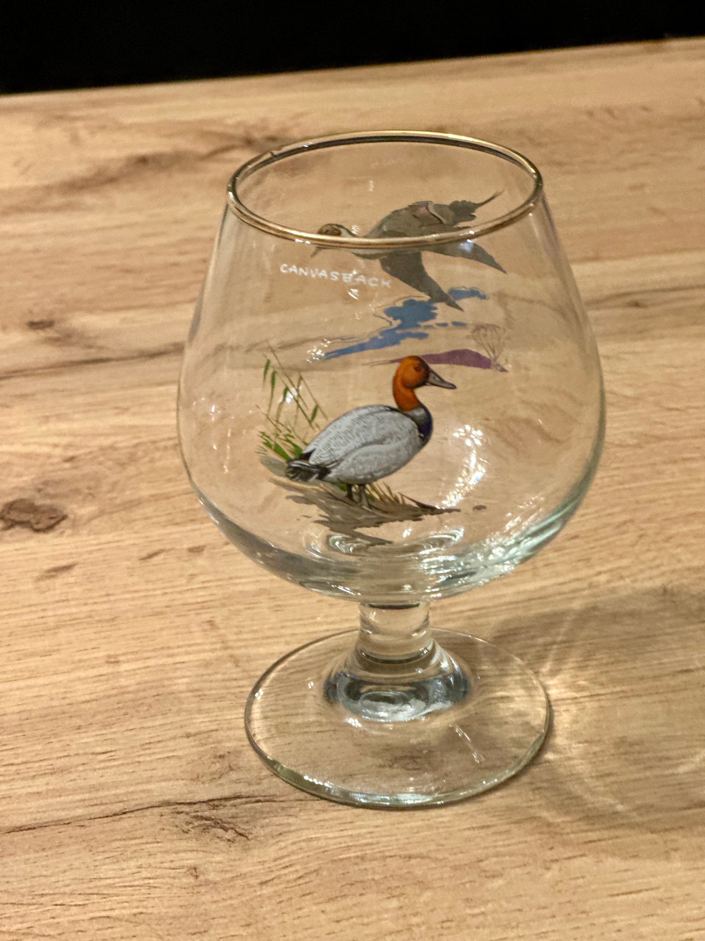 Vintage Rare Ned Smith Snifters (4) and Decanter - Waterfowl Edition