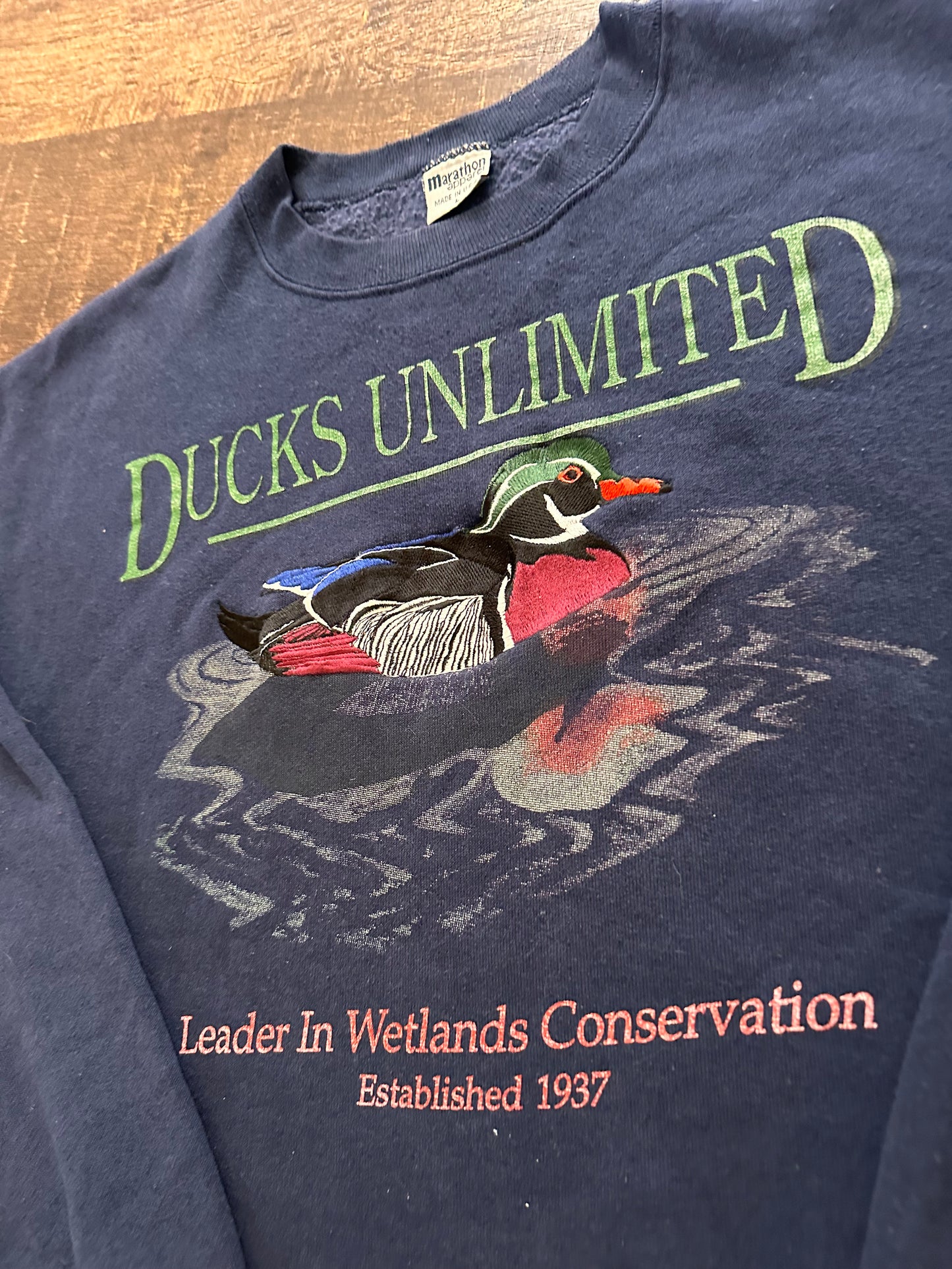 Vintage Ducks Unlimited Crewneck (L) Embroidered Duck on Graphic