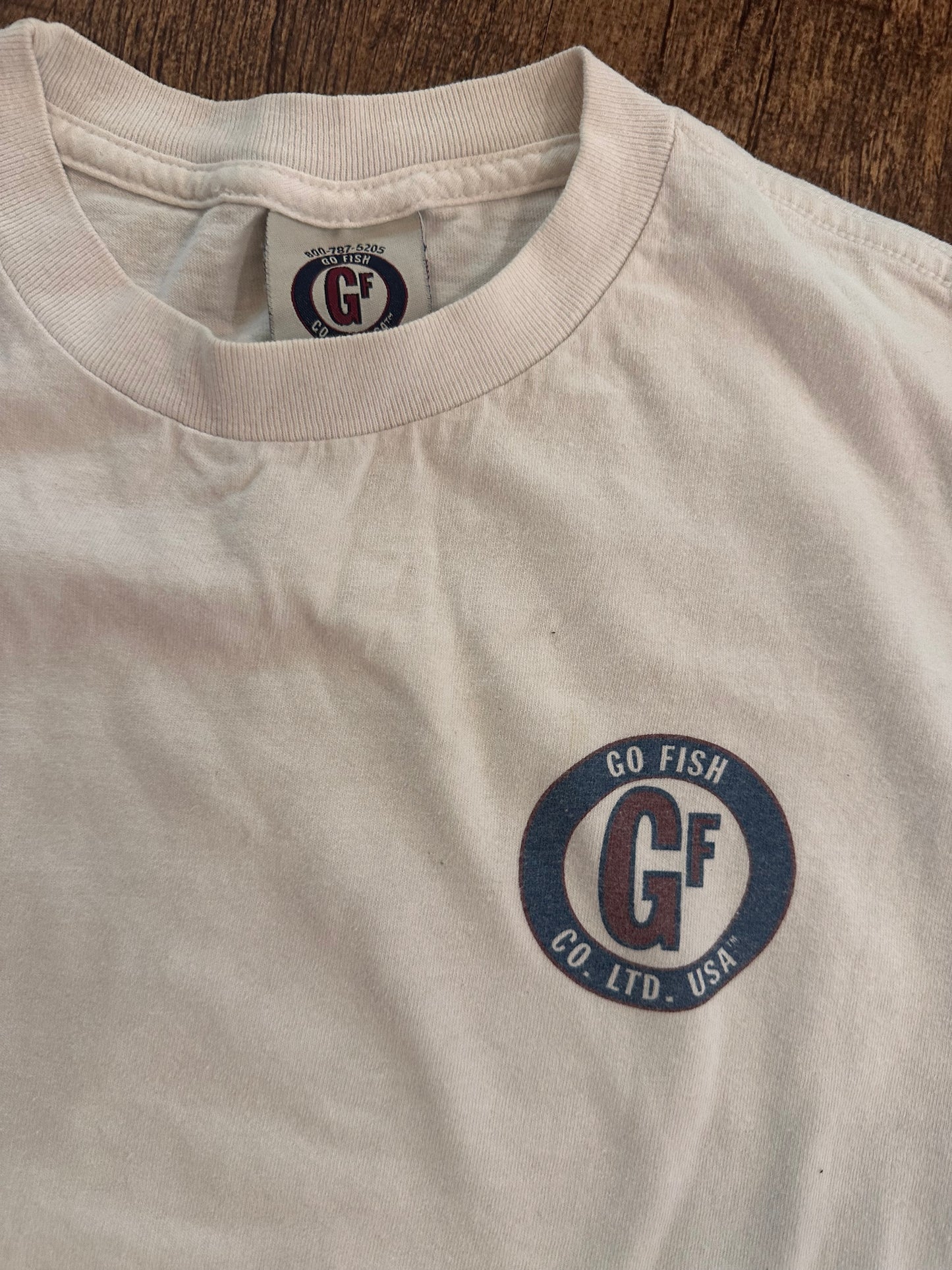 Vintage Go Fish T (M) Vegetarian Bad Fisherman - White