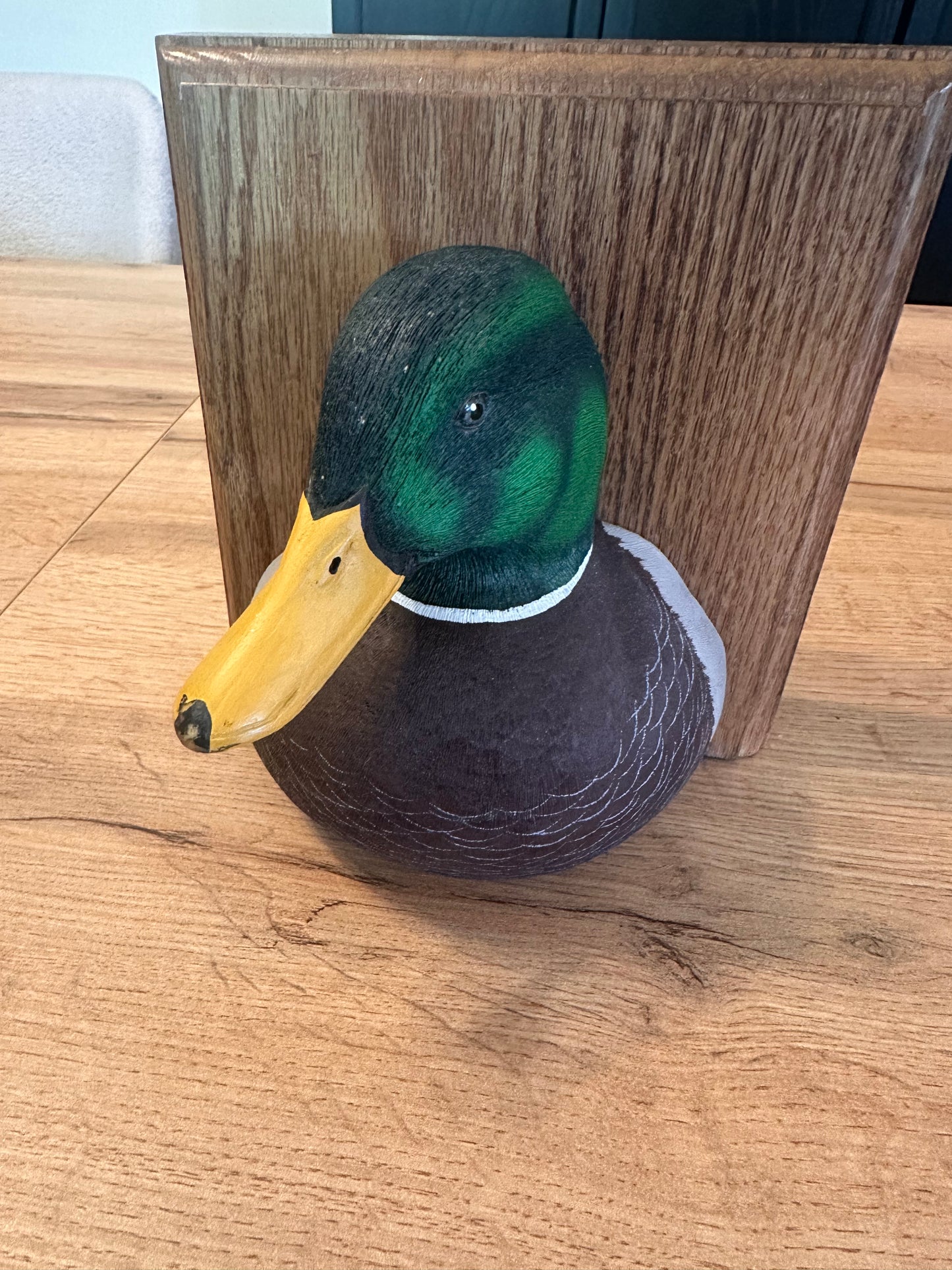 Vintage Wooden Mallard Duck Bookends