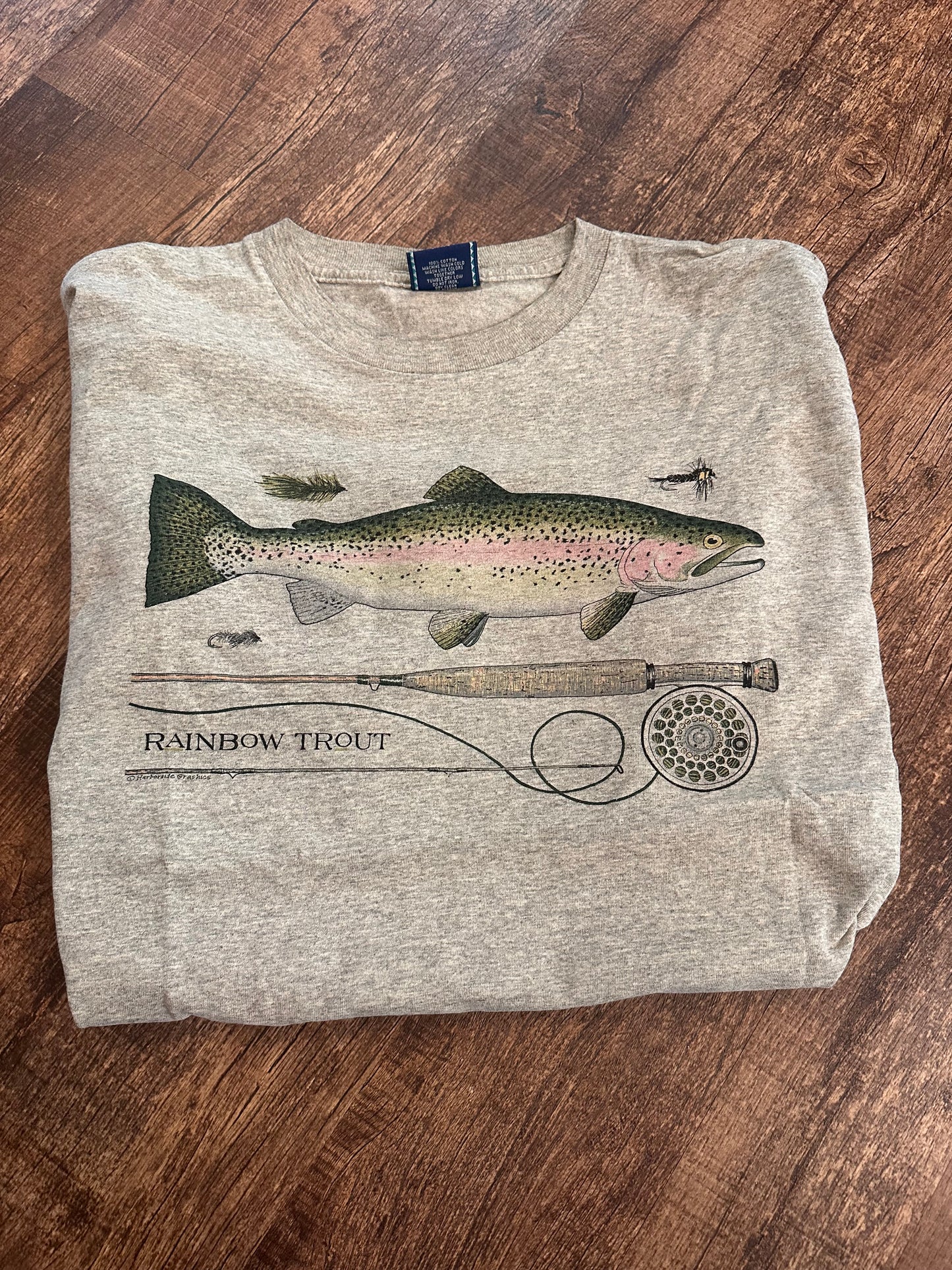 Vintage Harborside Graphics Rainbow Trout T-shirt (L)