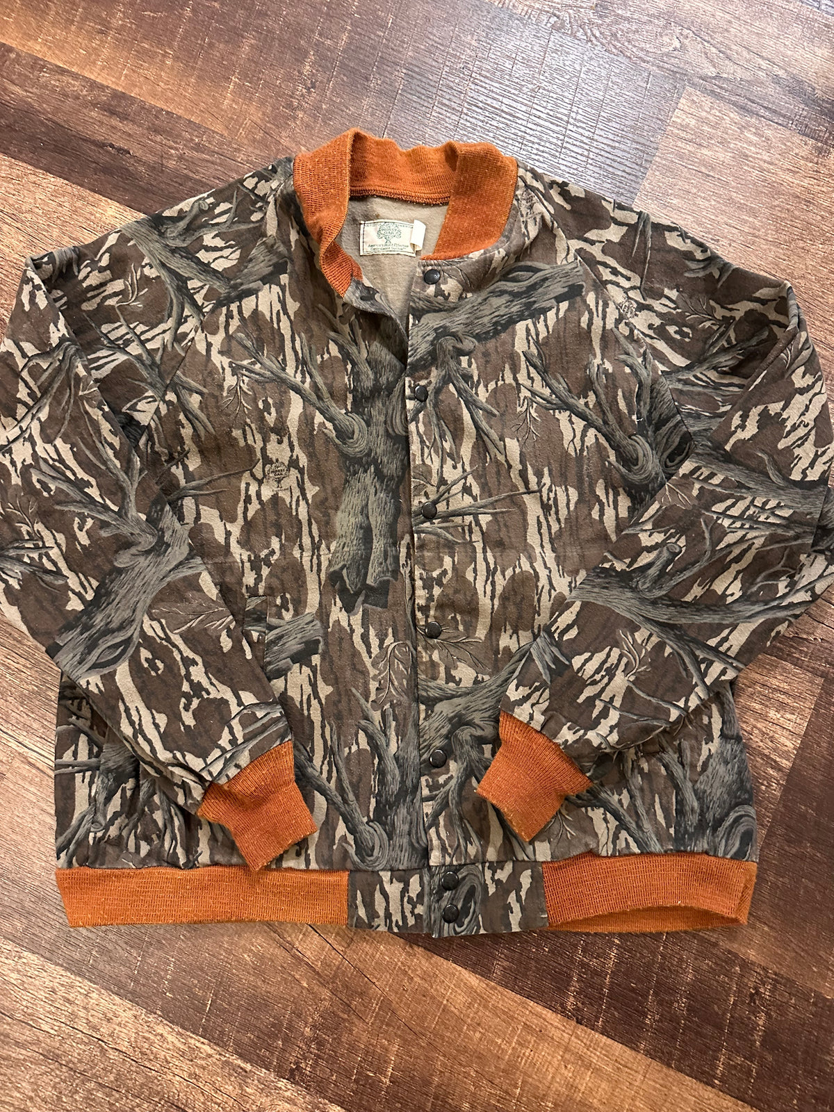 Vintage Mossy Oak Bomber Jacket (XL) Tree Stand Camo