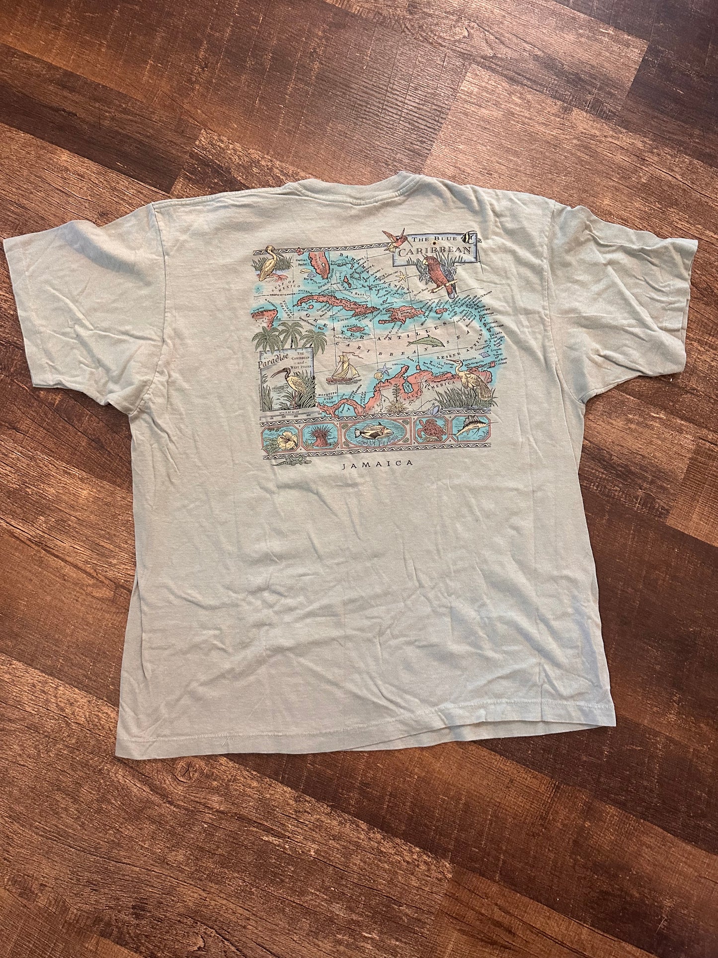 Vintage Harborside Graphics T-Shirt (L) Jamaica