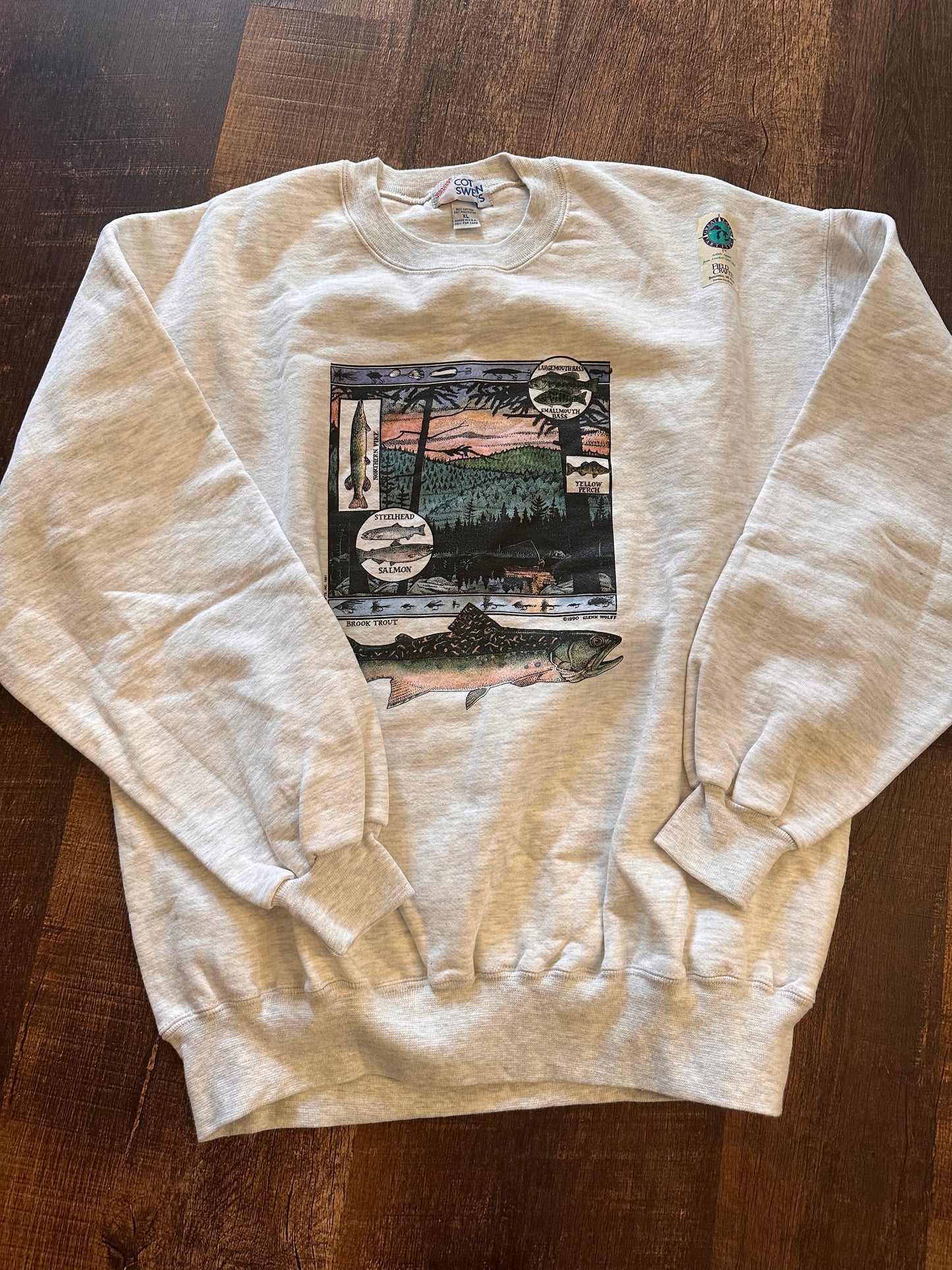 Vintage Jerzees Crewneck (XL) Glenn Wolff Freshwater Fish