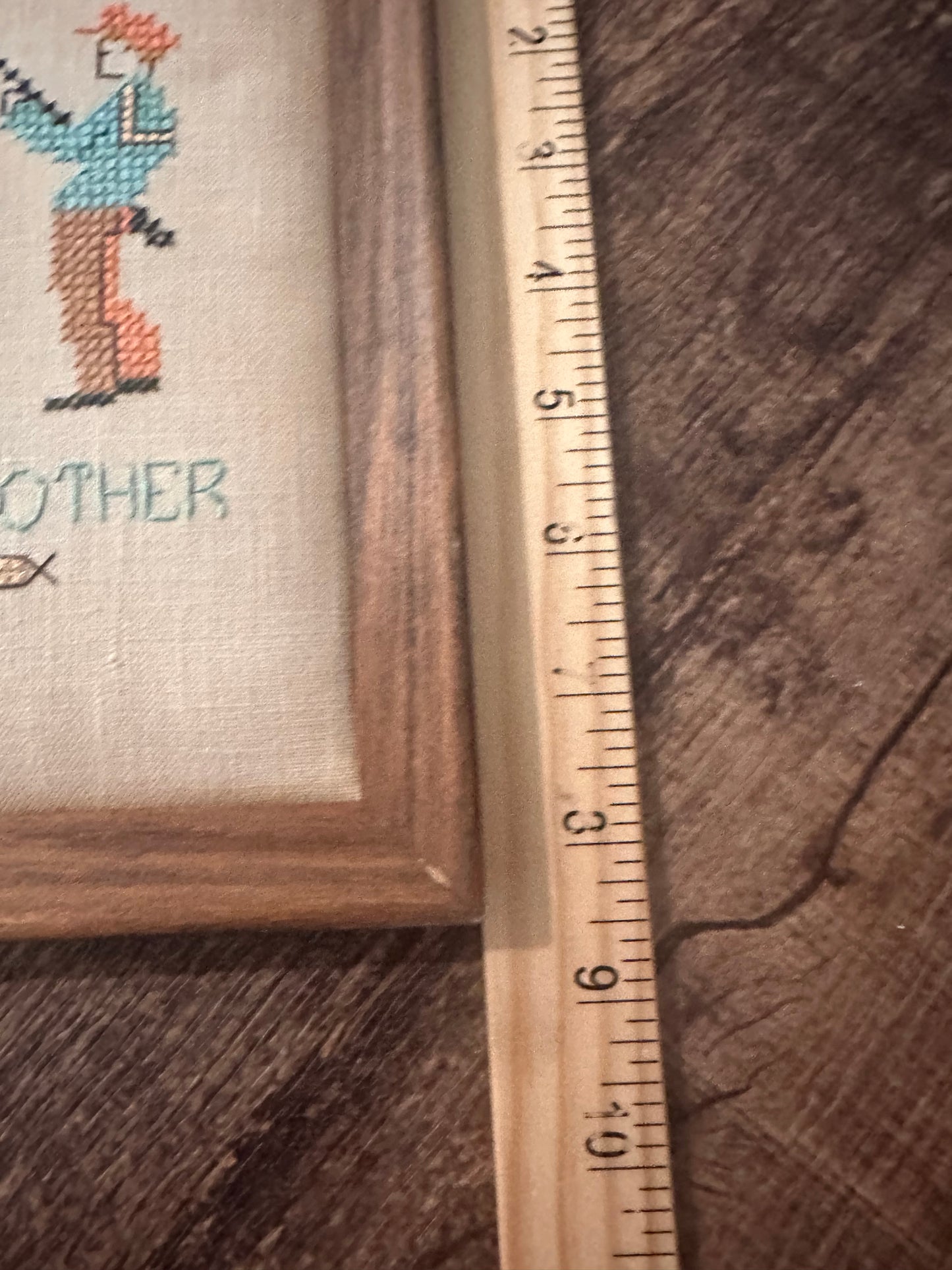 Fisherman Cross Stitch 20.5” x 8.5”