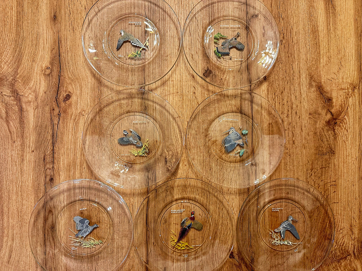 Vintage 1970s Ned Smith “Game Birds” Appetizer / Dessert Plates (Set of 7)