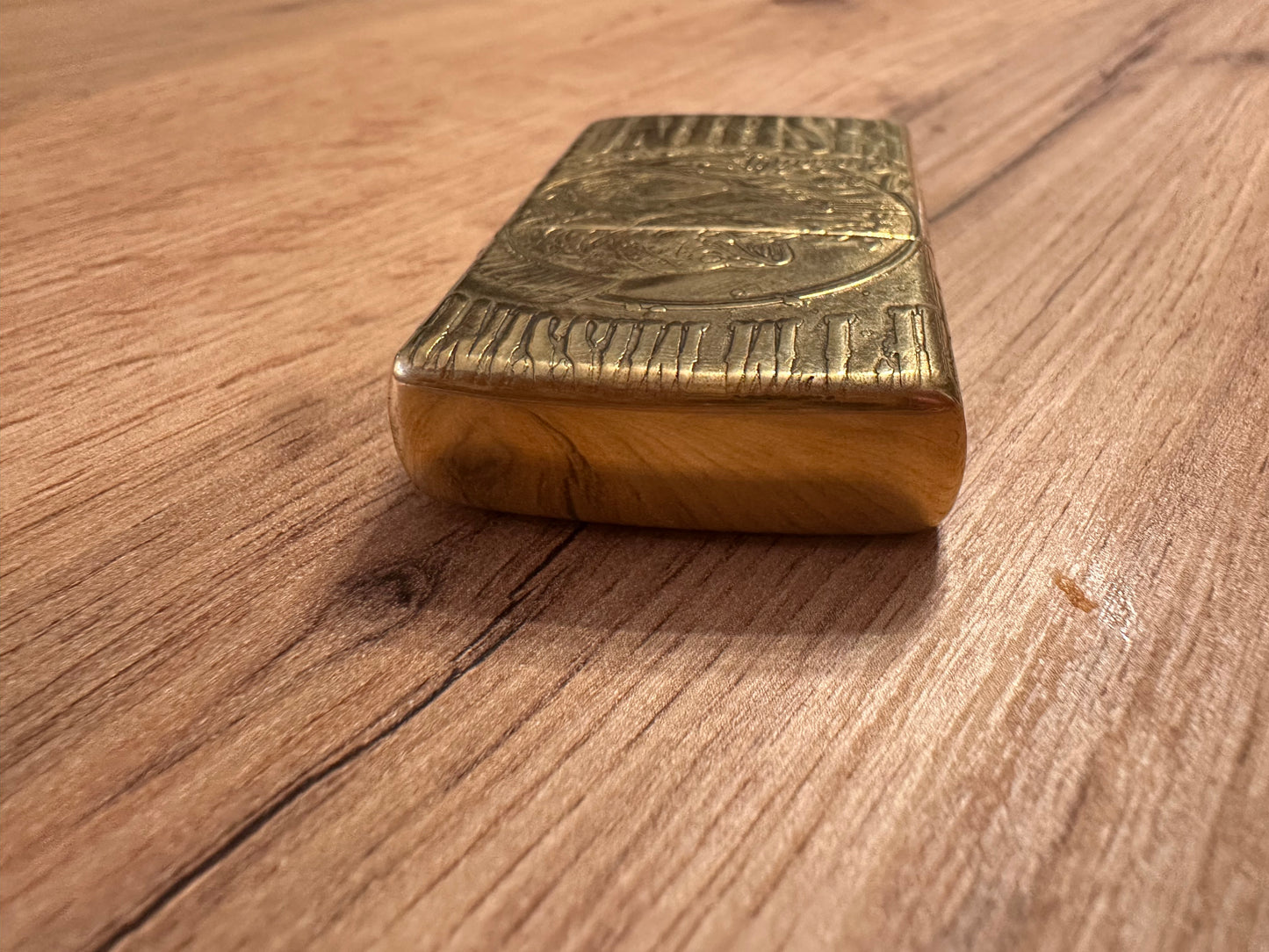 Vintage Zippo Freshwater Fish Lighter - “If I’m Missing I am Probably Fishing” - Gold