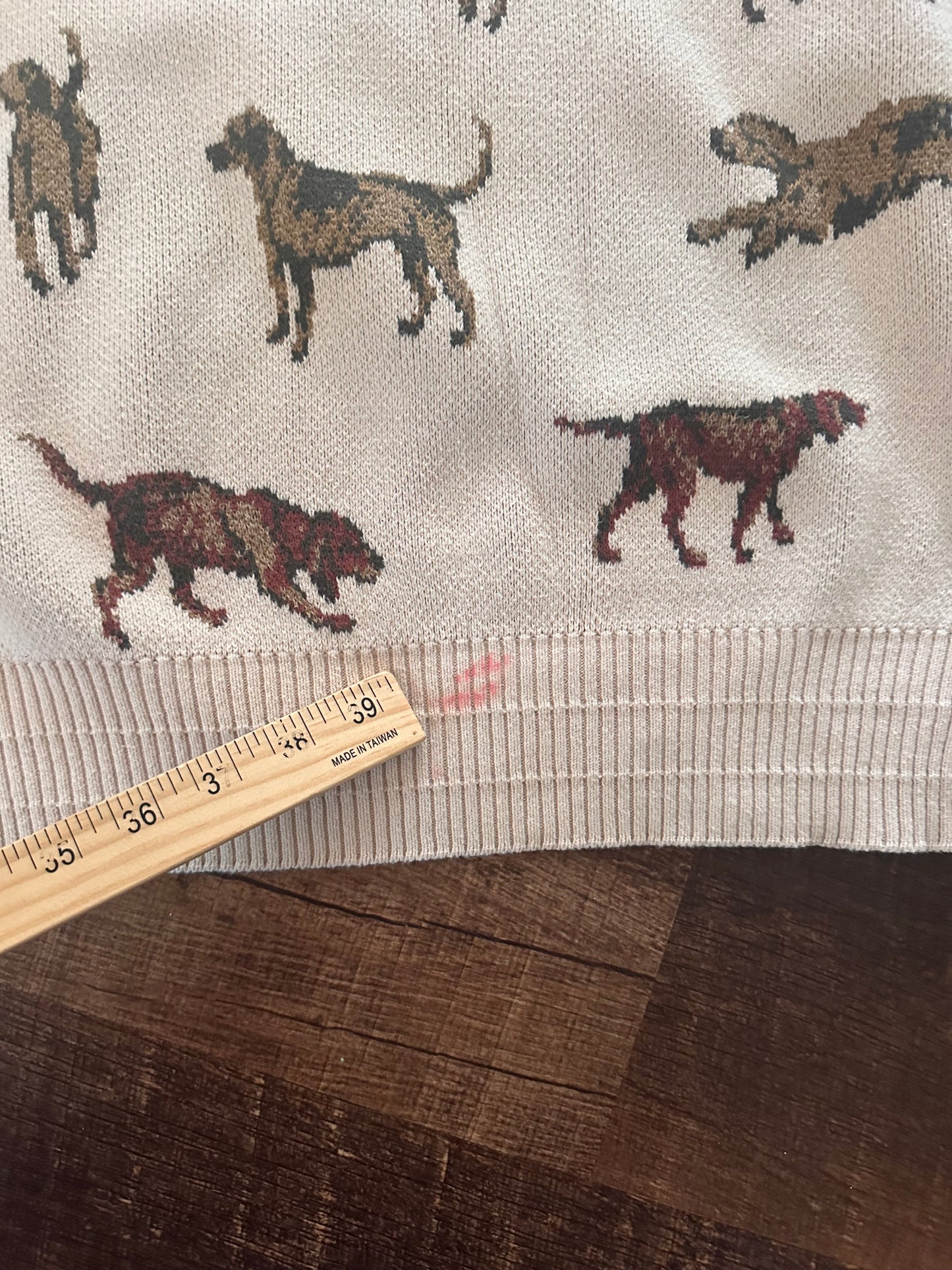 Vintage Orvis Sweater (S) Dog Prints - Cream