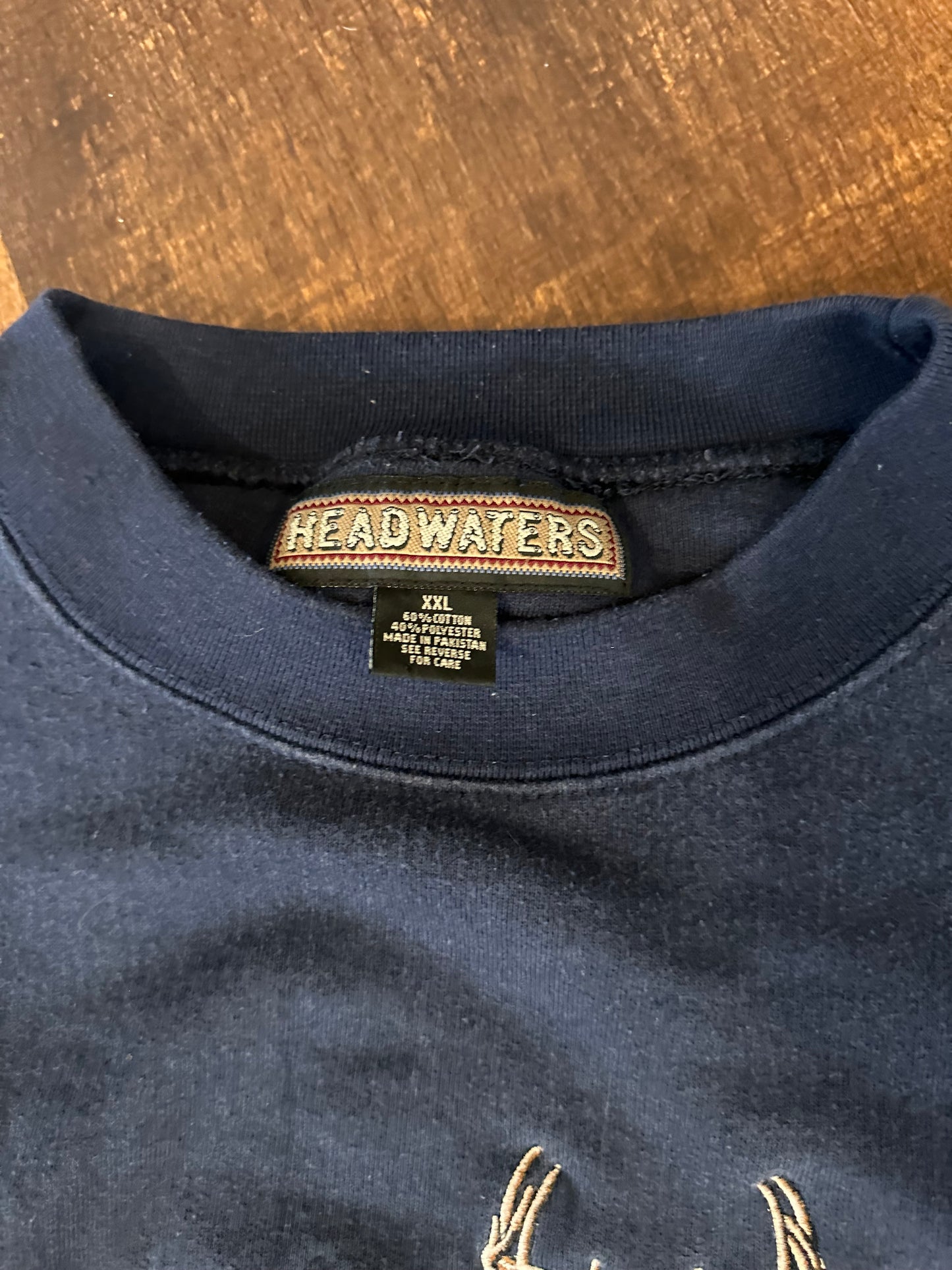 Vintage Headwaters Crewneck (XXL) Embroidered Alpine Buck - Navy