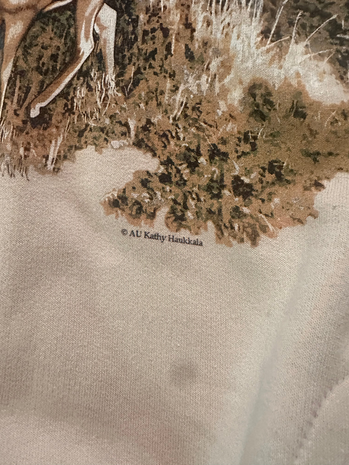 Vintage Art Unlimited Henley Crewneck (XL) Fall Buck Wraparound Graphic