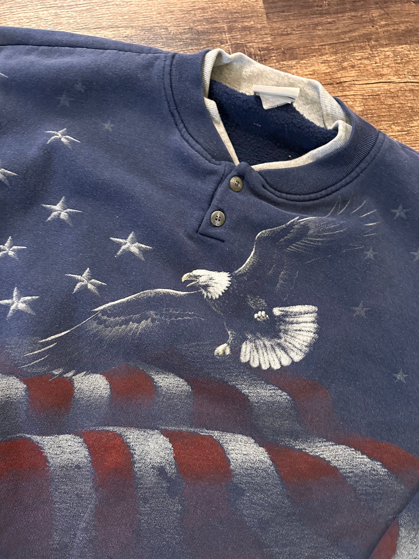 Vintage Artisans Henley Crewneck (L) America