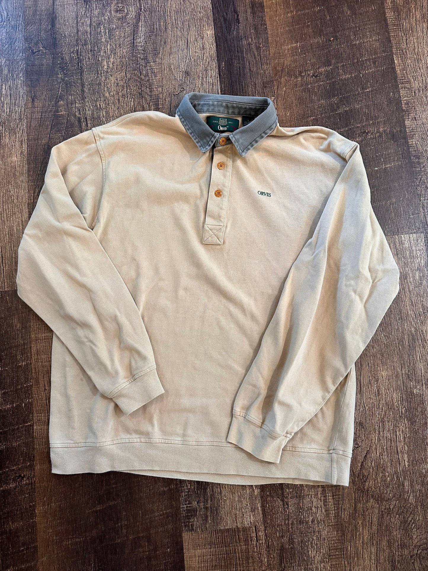 Vintage Orvis Rugby Longsleeve (L) Embroidered Logo