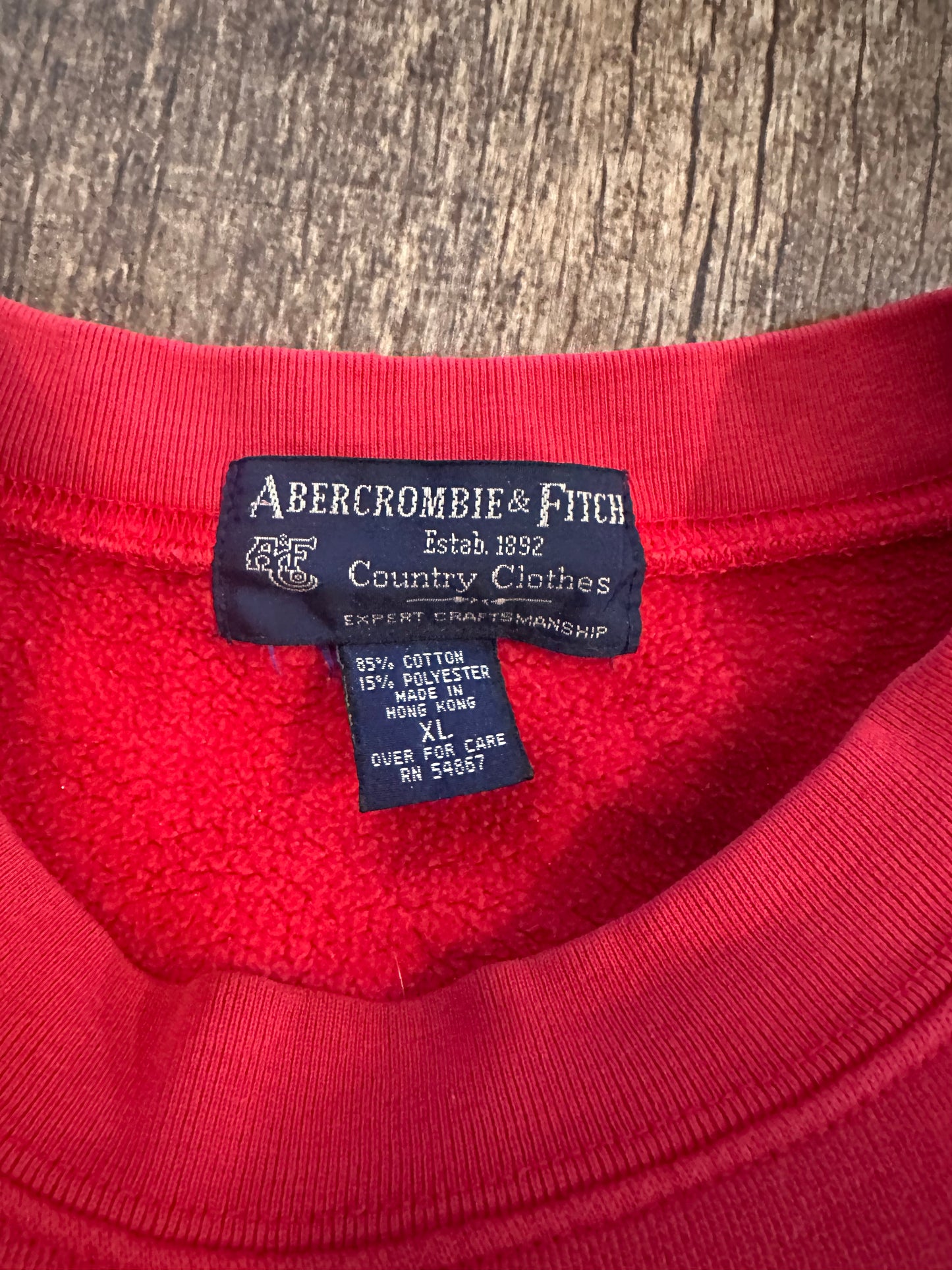 Vintage Abercrombie & Fitch Crewneck (XL) Trekking Club Trout - Red