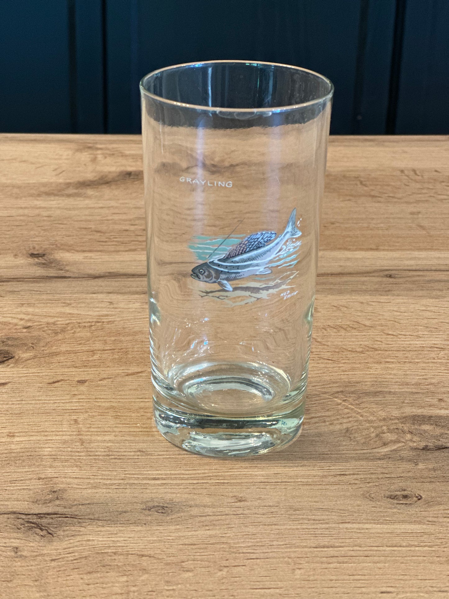 Vintage Ned Smith Highball Glasses (Set of 6) Trout Fish Series