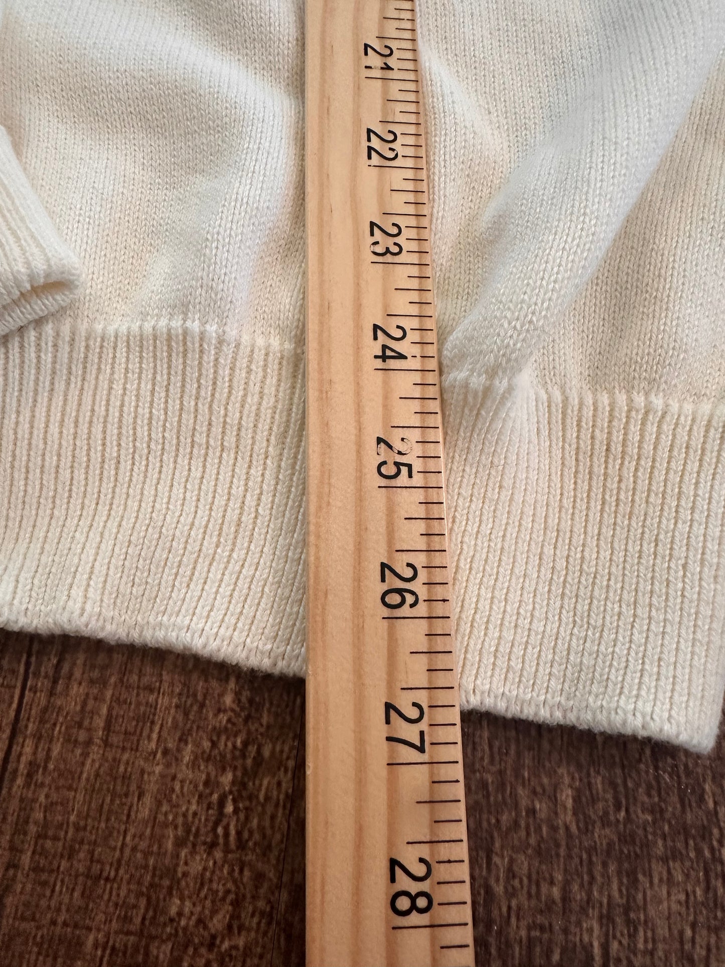 Vintage Orvis V-neck Sweater (L) Embroidered Trout - Cream White