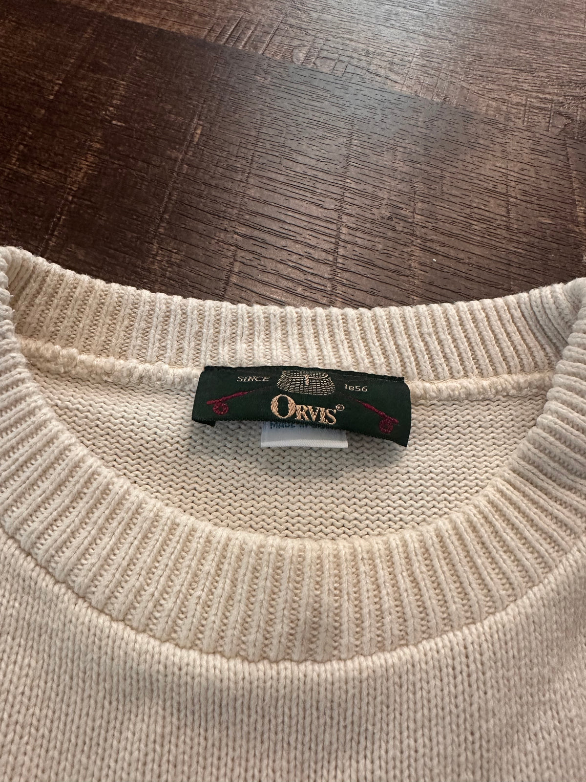 Vintage Orvis Sweater (L) Embroidered Flies
