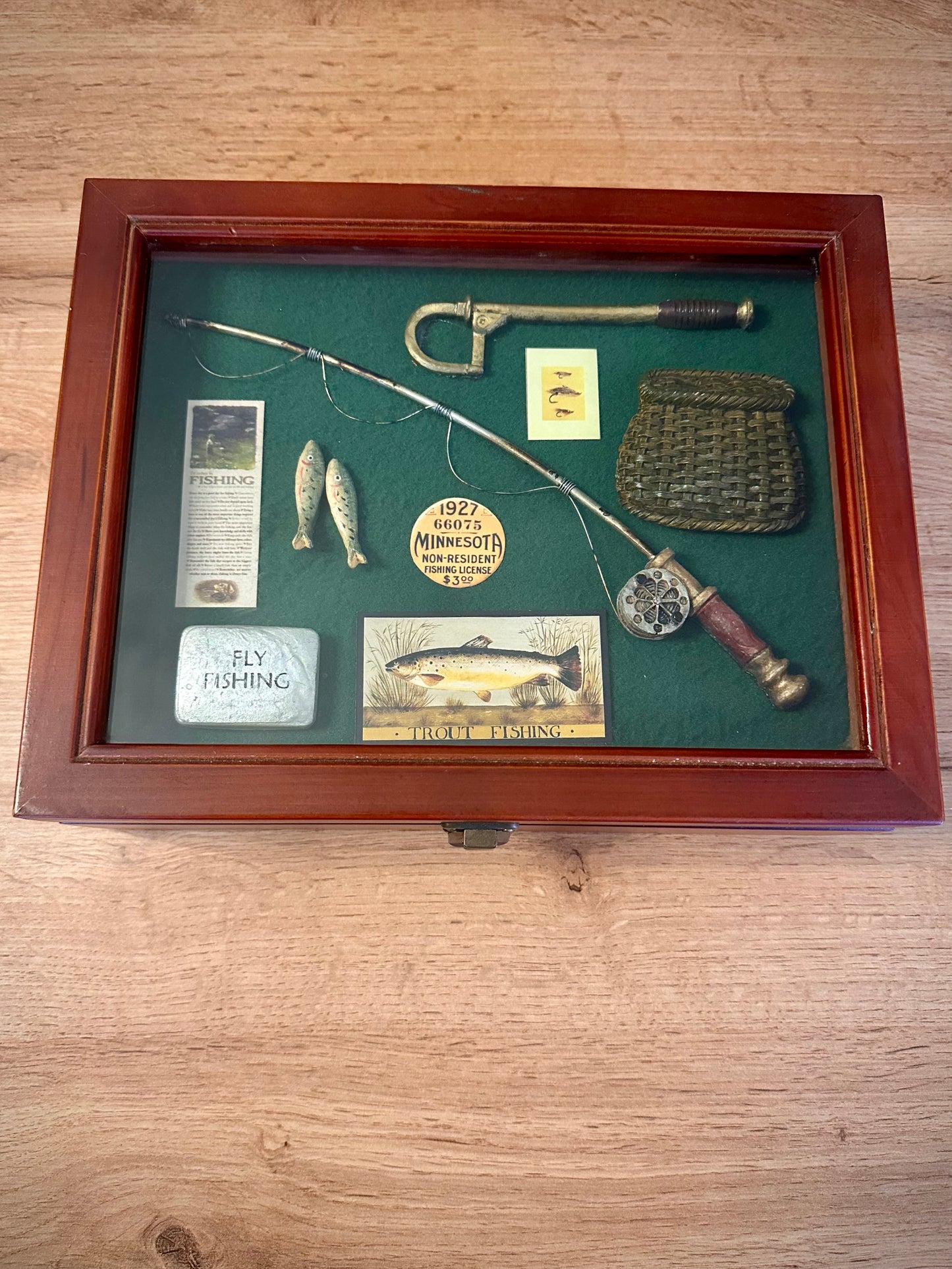 Vintage Fly Fishing Shadow Storage Box