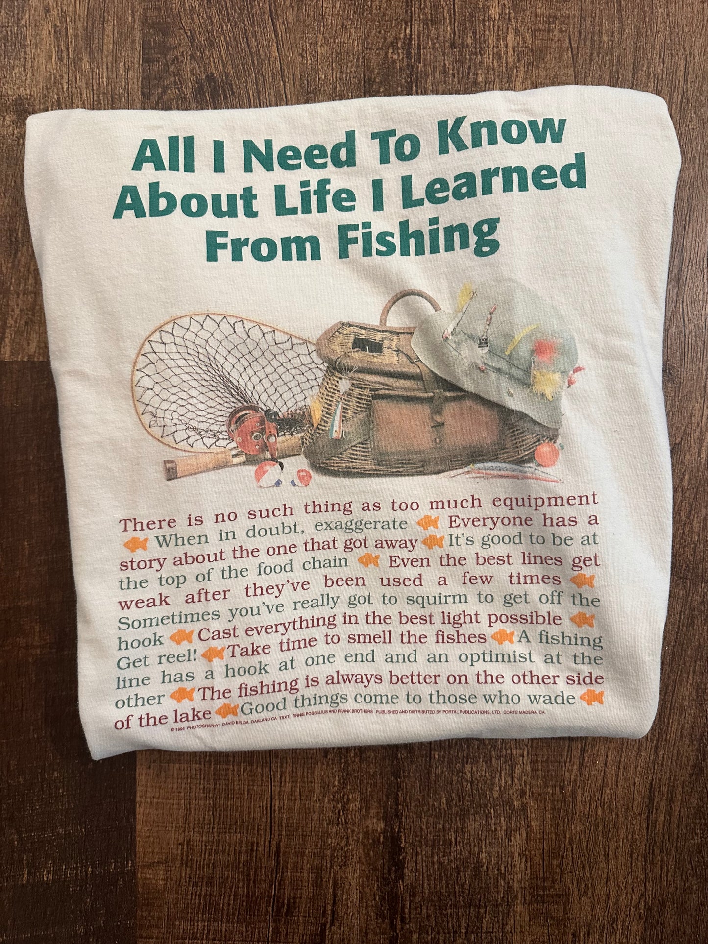 Vintage Hanes T (XL) I Learned from Fishing - White