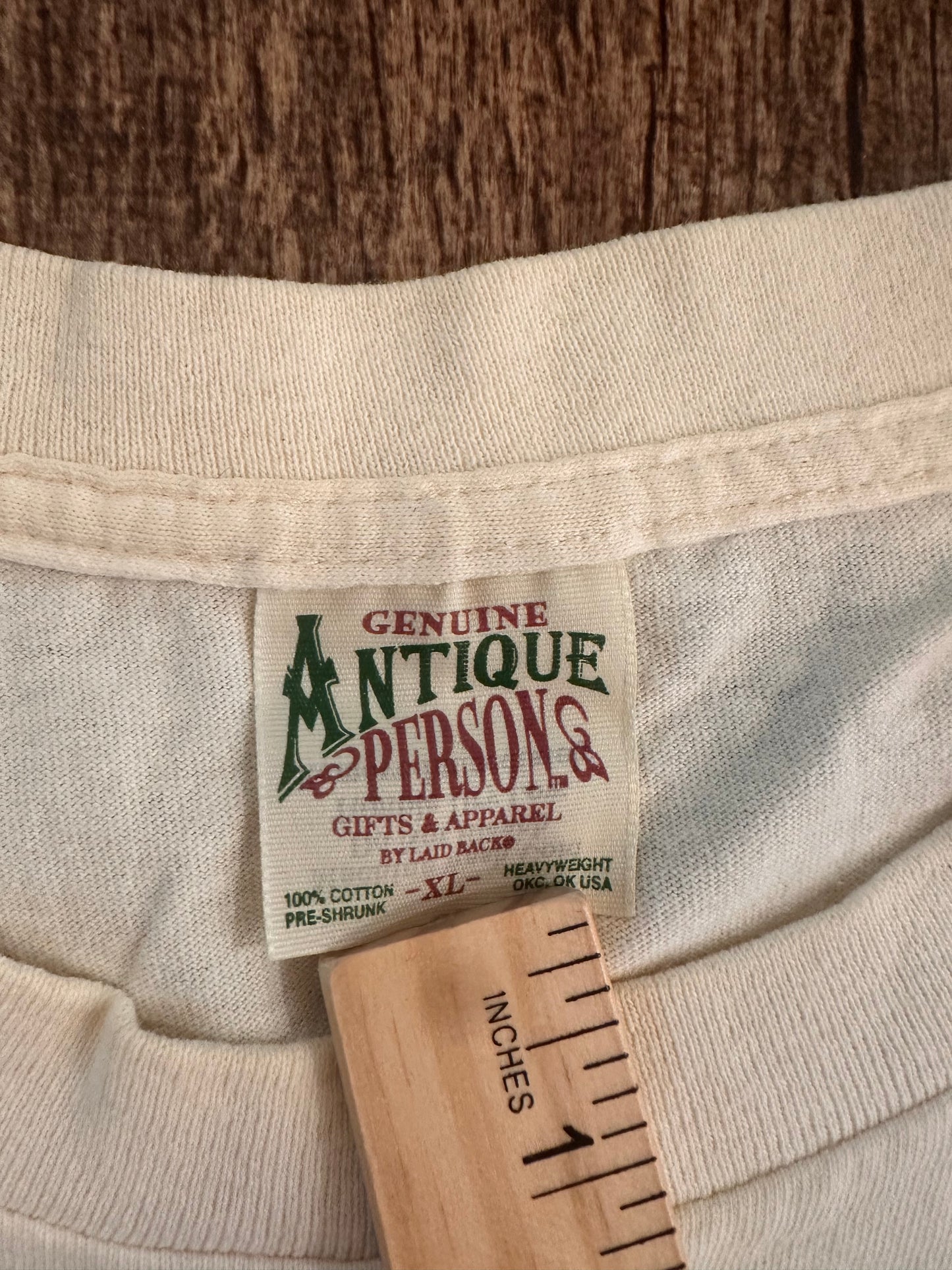 Vintage Antique Person T (XL) Antique Fisherman - White