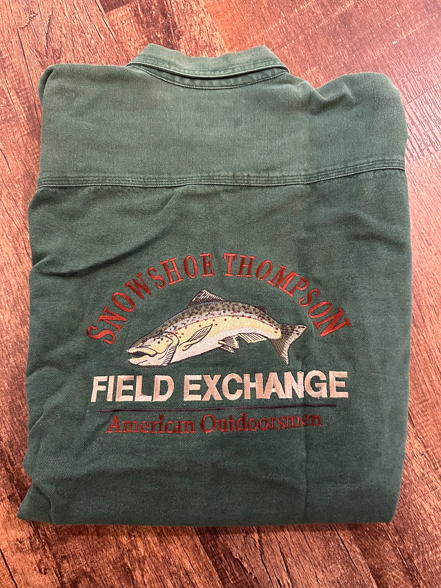 Vintage Snowshoe Thompson Button Down (L) Embroidered Field Exchange Trout