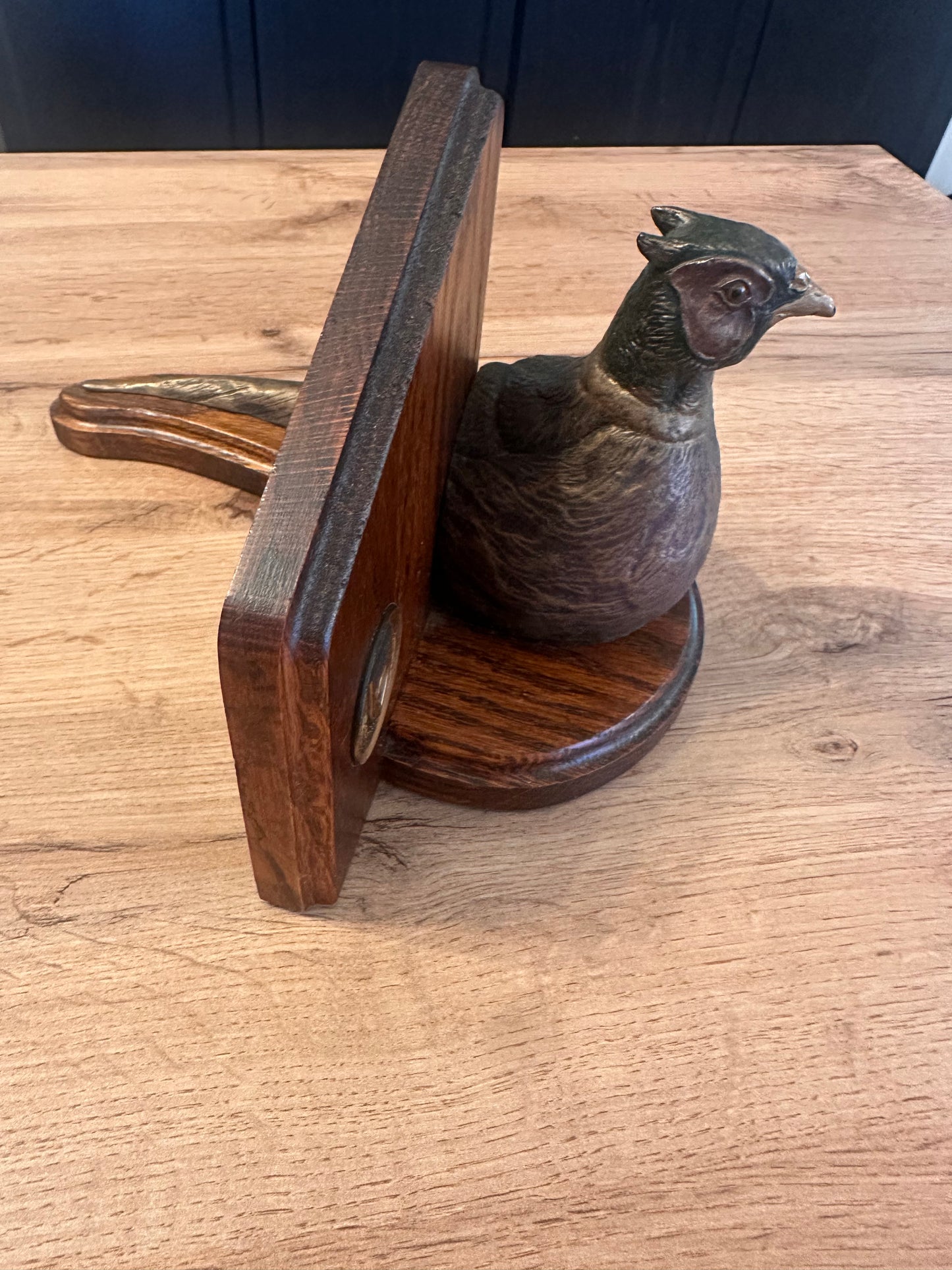 Vintage Rare Ducks Unlimited Bronze Toned Pheasant Bookends