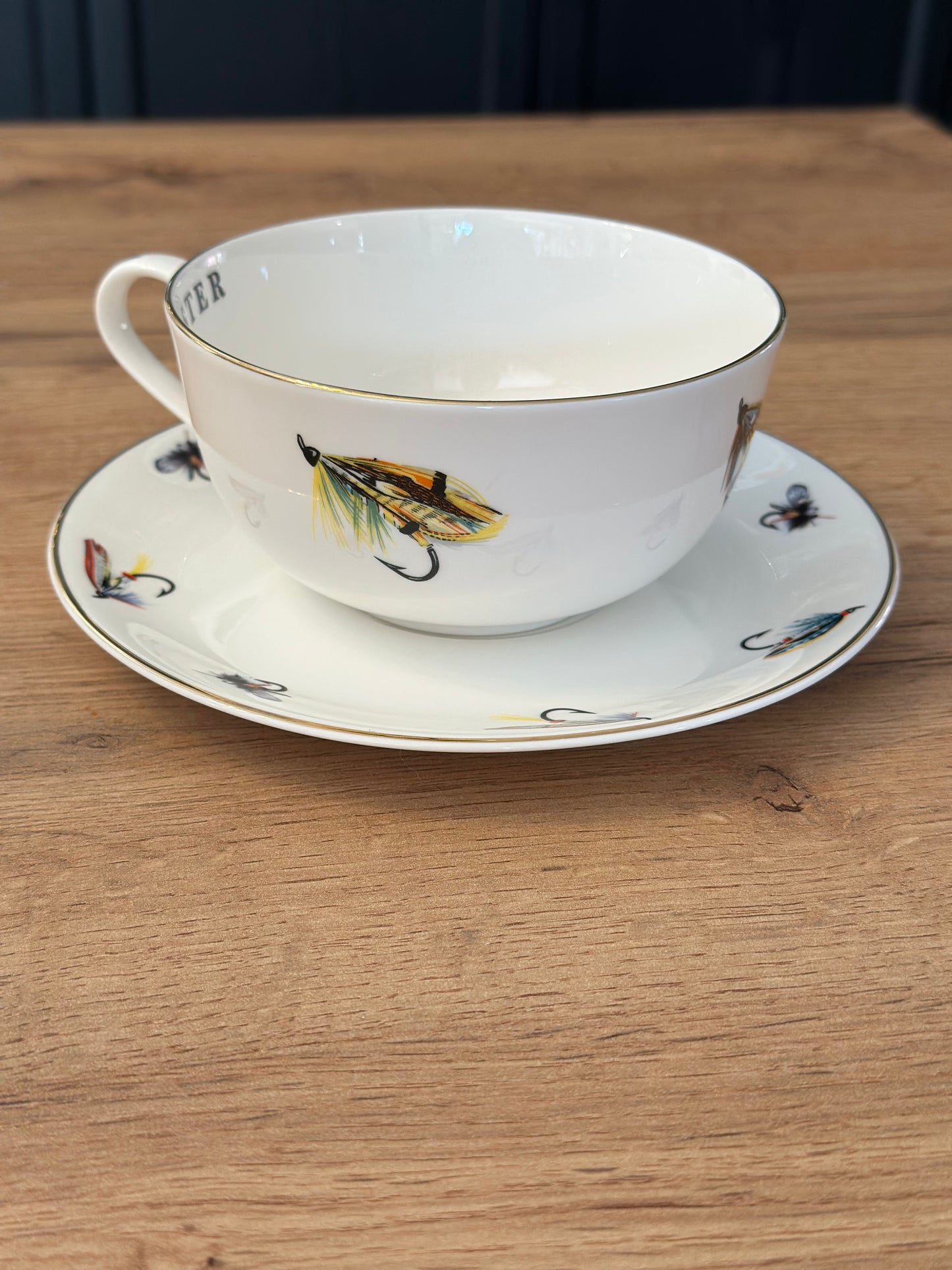 Rare 1980s Eximious “To The Lord and Master” Fly Lure Tea/Coffee/Soup Cup