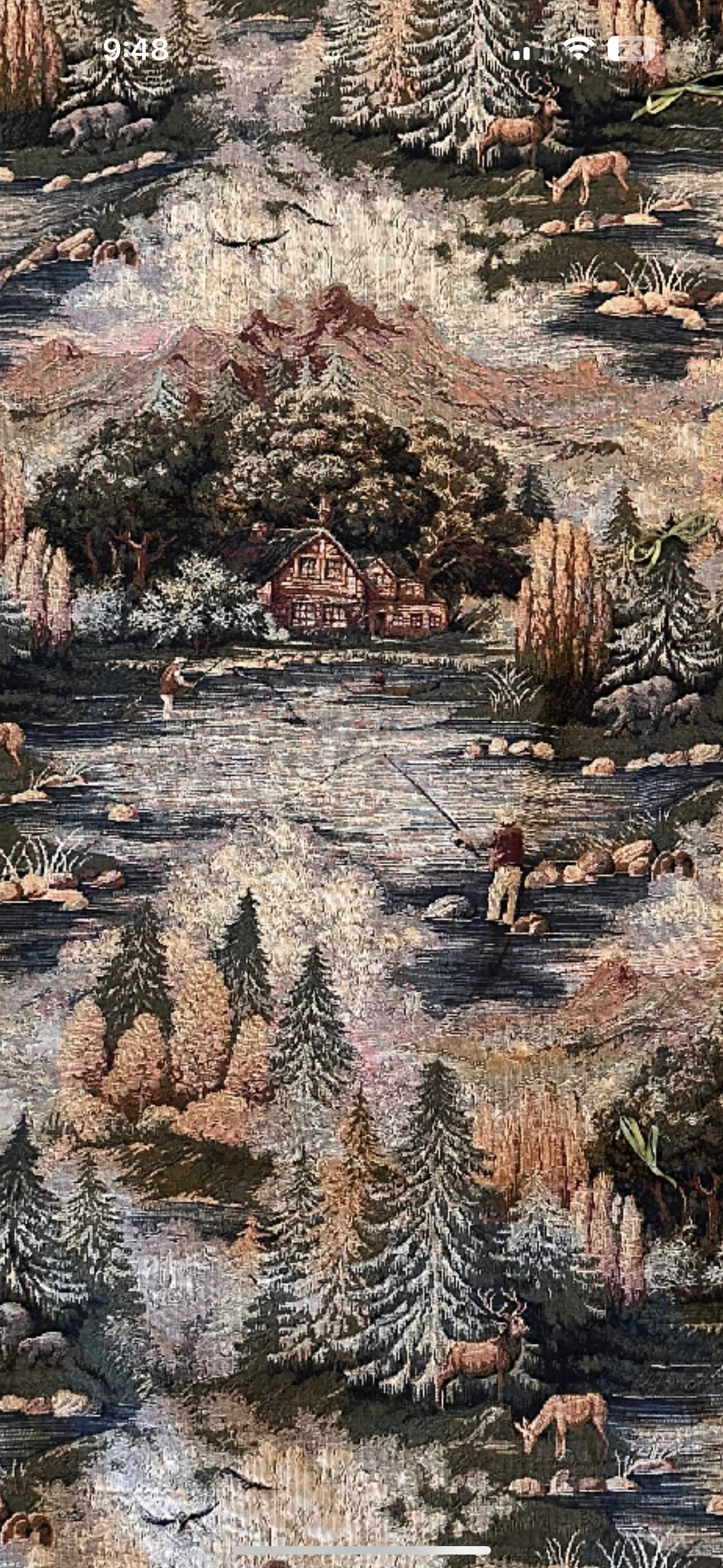 Vintage Outdoors Fisherman Tapestry Blanket